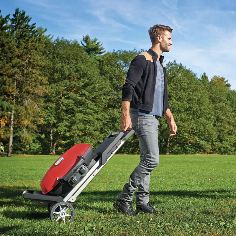 Napoleon TravelQ 285 Portable Propane Gas BBQ Grill On Cart - Transporting the Grill thumbnail