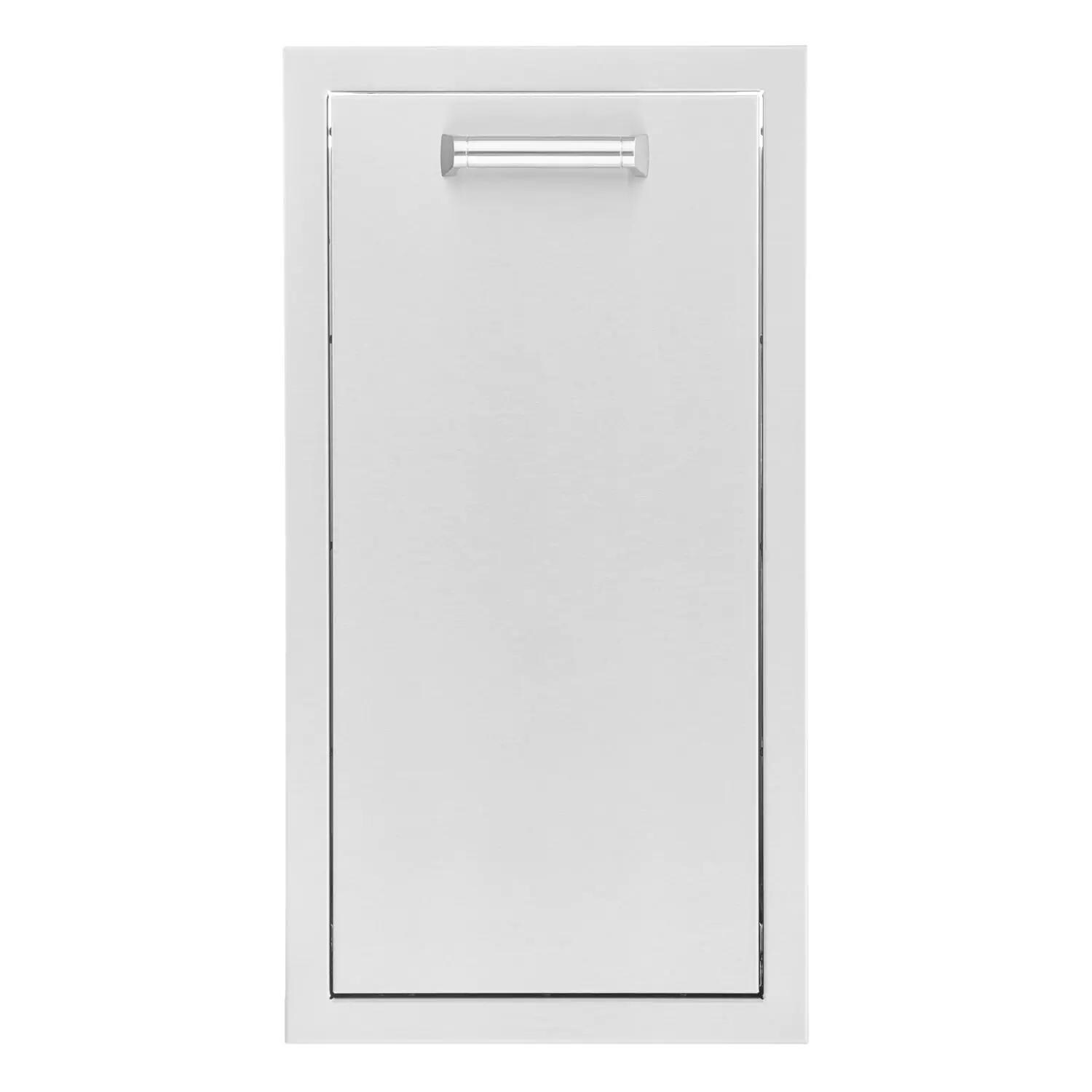 BBQGuys Signature 13-Inch Stainless Steel Narrow Roll-Out Trash Bin - Contempo
