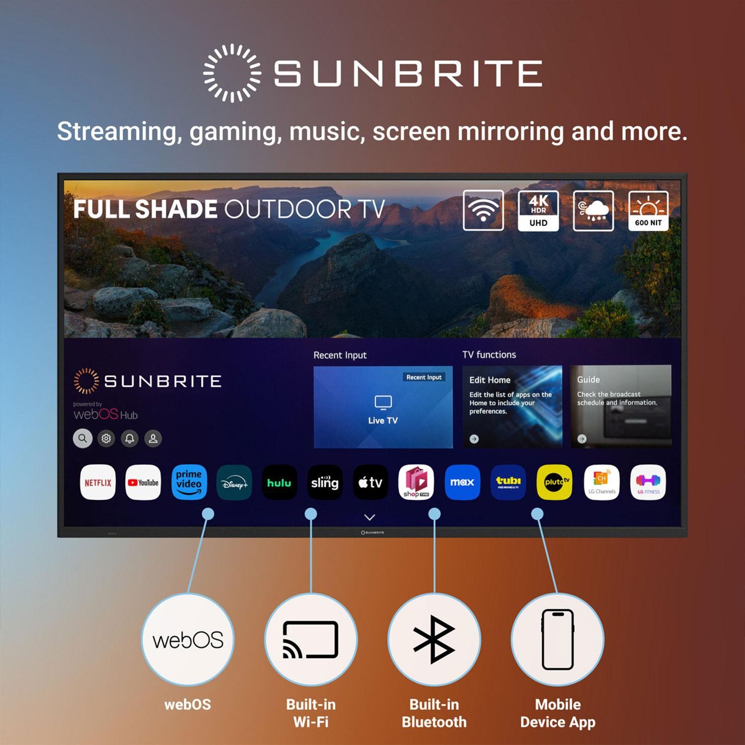 SunBriteTV SB-V4-65-BL Veranda 4 Series 65-in Full Shade 4K UHD HDR Outdoor TV - Connectivity Features - Detail thumbnail