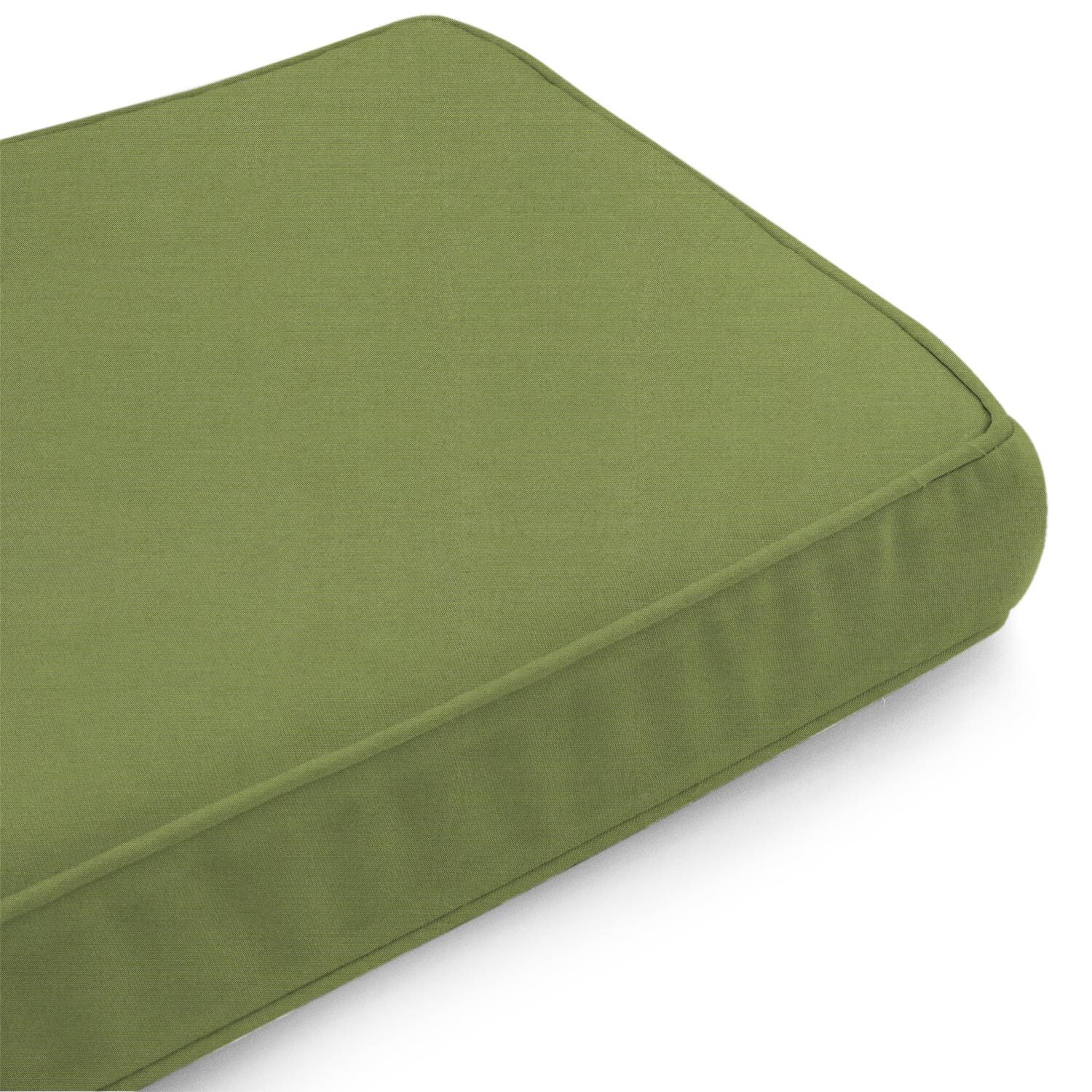 Sunbrella Spectrum Cilantro Medium Outdoor Replacement Bench Cushion W/ Piping By UltimatePatio.com - Corner Detail thumbnail