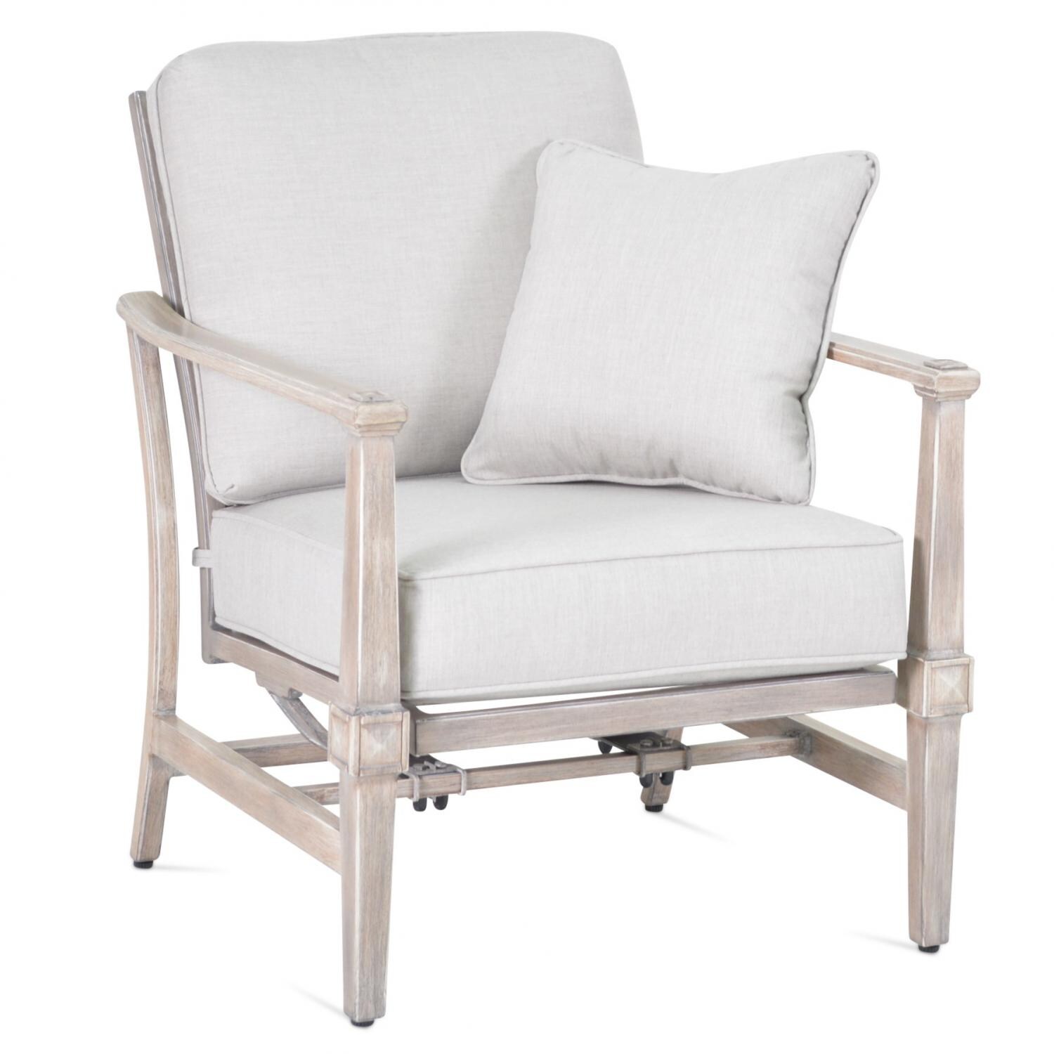 Plank & Hide Pelham Cast Aluminum Patio Glider Club Chair W/ Sunbrella