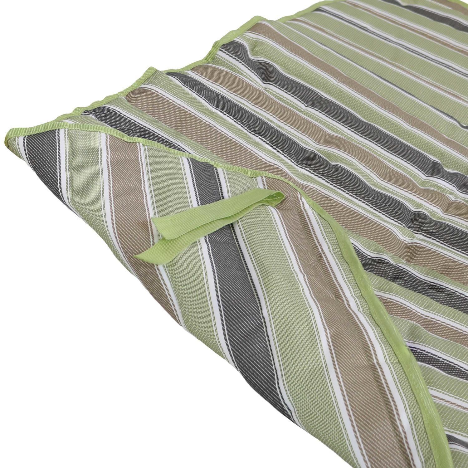 Ultimate Patio Quilted Double Hammock Pad & Pillow Set - Khaki Stripe - Fabric Ties thumbnail