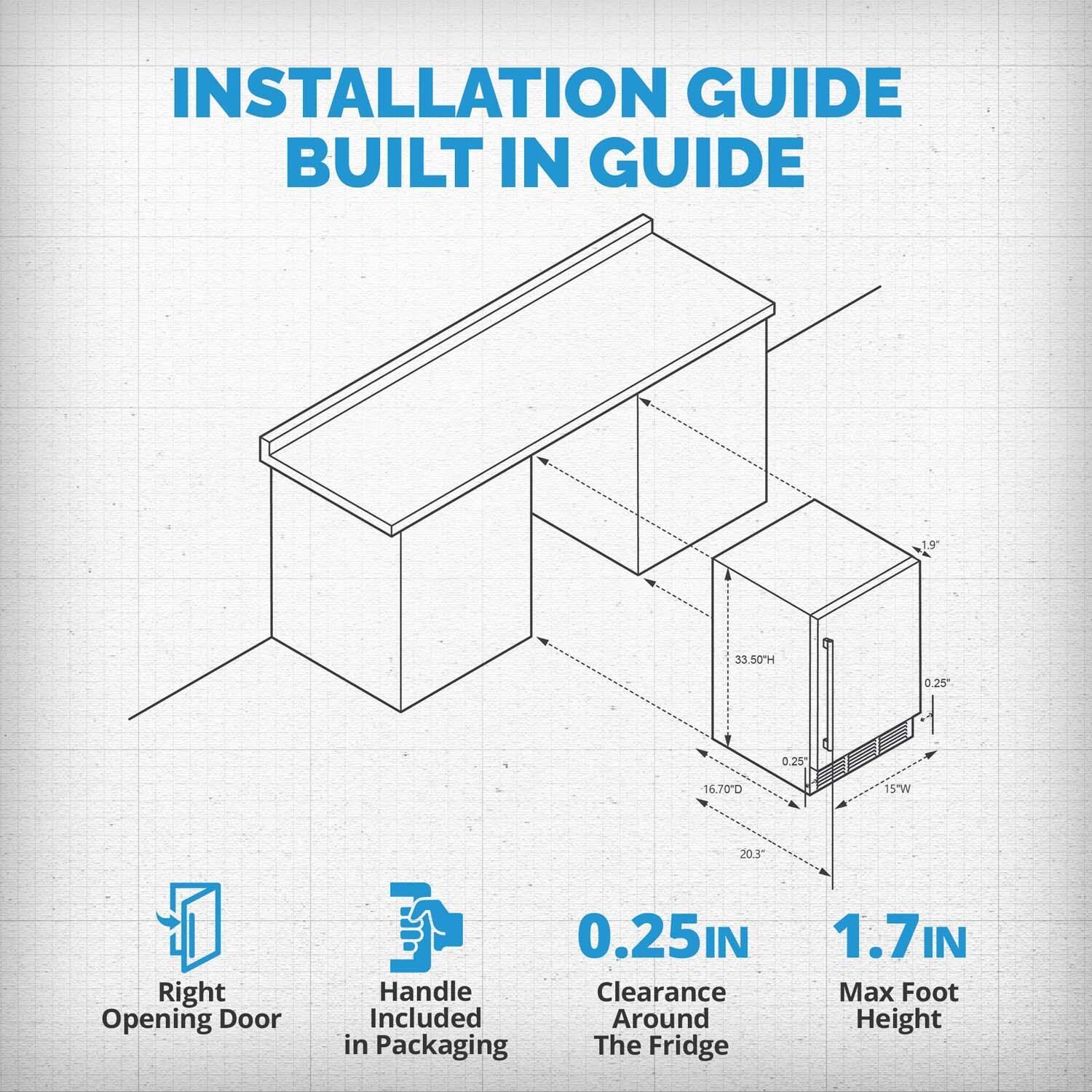 NewAir NCI080SS00 15 Inch 80 Lb.Right Hinge Ice Maker - Installation Guide - Detail thumbnail