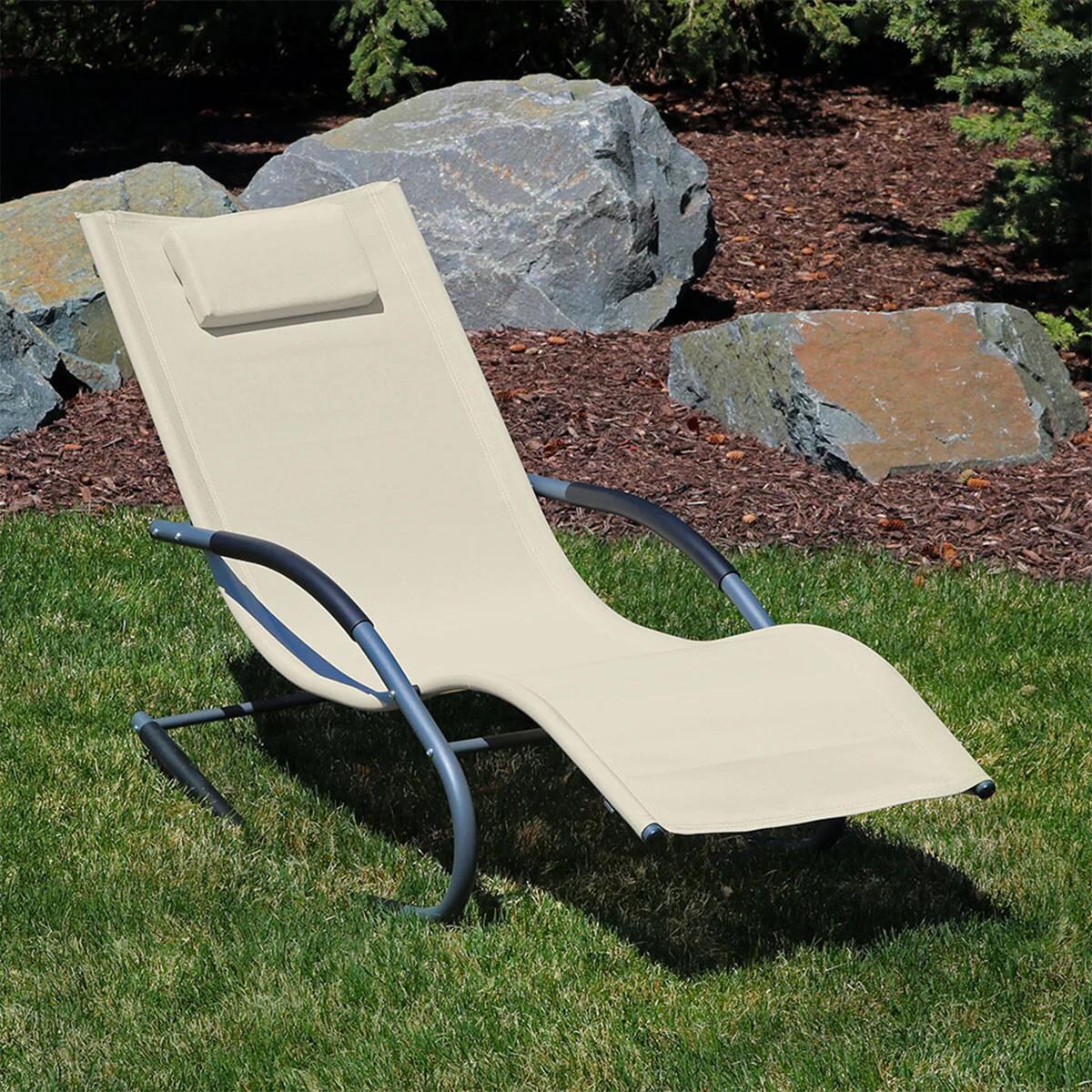 Ultimate Patio Rocking Wave Lounger W/ Pillow - Lifestyle thumbnail