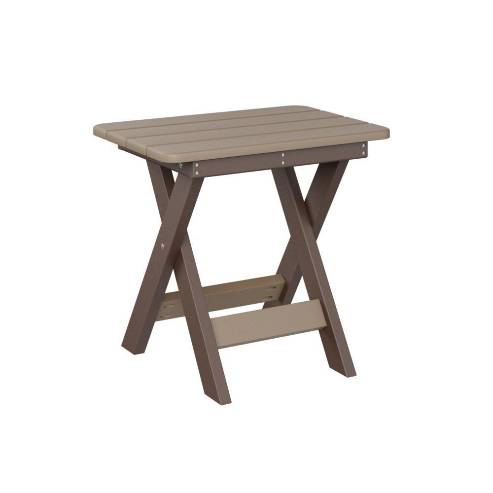 Berlin Gardens Folding End Table - Weatherwood on Chocolate Brown thumbnail