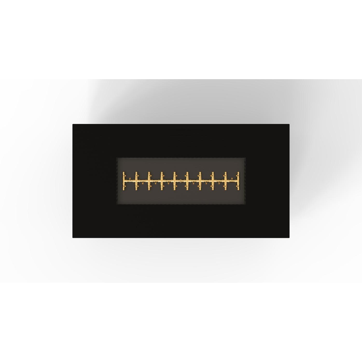 AON 72 x 38 Inch Rectangular Powder Coated Steel Propane Fire Pit Table W/ Platinum Ignition in Black By Warming Trends - Top View - White Background thumbnail