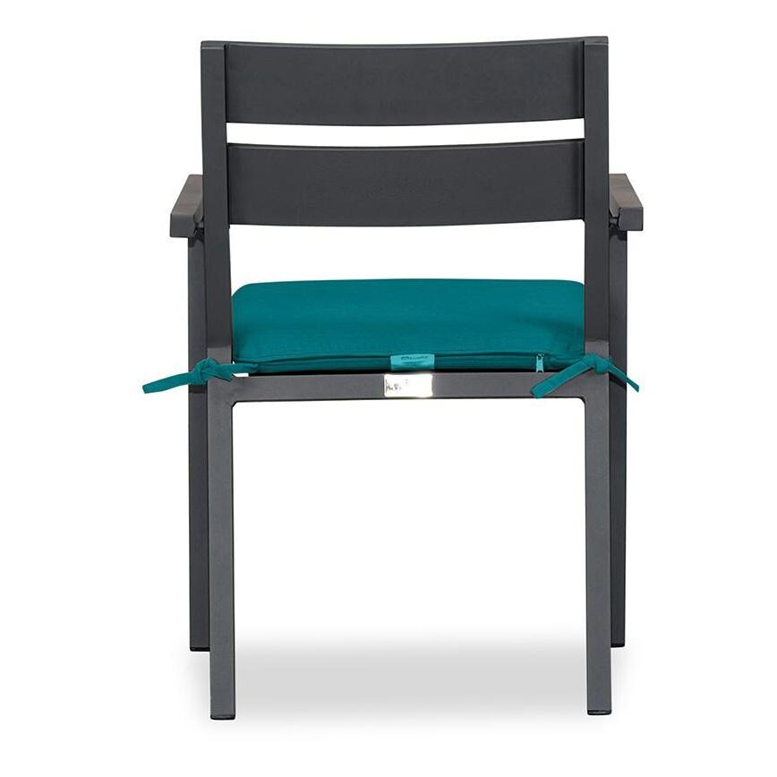 Calm Bay Aluminum Dining Arm Chair in Slate/Spectrum Peacock by Lakeview Outdoor Designs - Back - White Background thumbnail