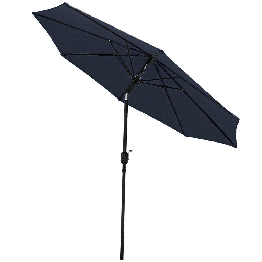 Ultimate Patio 9 Ft. Octagonal Patio Umbrella W/ Crank Lift - Navy Blue - Tilted thumbnail