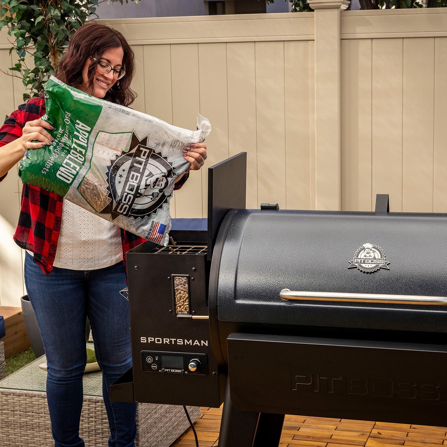 Pit Boss 11107 Sportsman 1100 Pellet Grill w/ WiFi - Loading Hopper - Lifestyle thumbnail