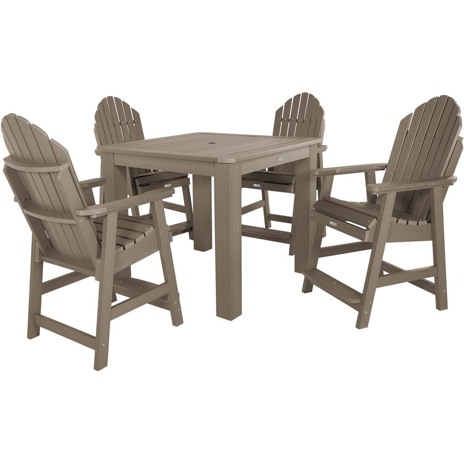 Dream Bay 5 Pc Square Counter-Height Dining Set in Woodland Brown by Lakeview Outdoor Designs - White Background thumbnail