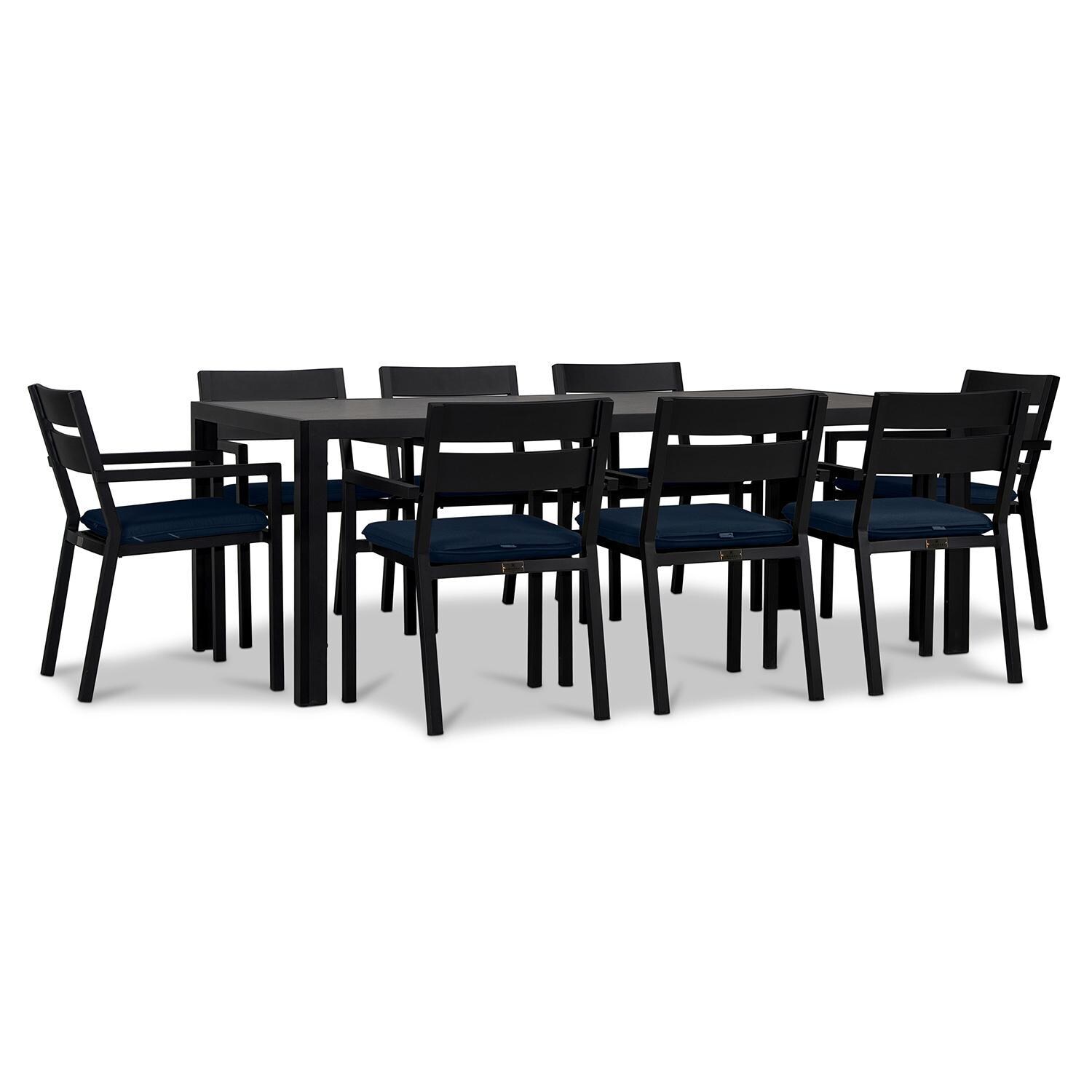 Calm Bay 9 Pc Rectangular Dining Set in Black/Spectrum Indigo by Lakeview - White Background 2 thumbnail