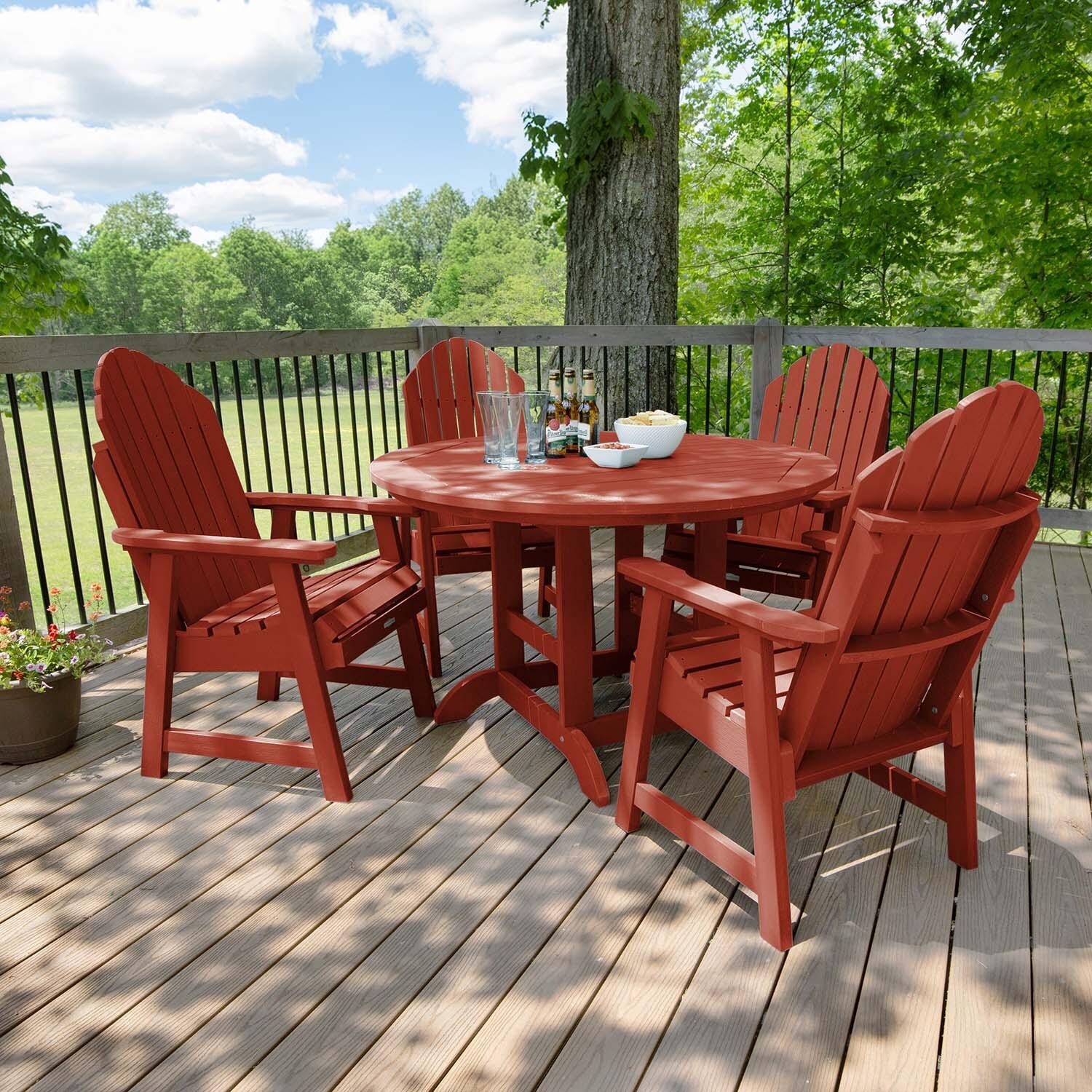 Dream Bay 5 Pc Set Recycled Plastic Dining Set In Rustic Red By Lakeview - Lifestyle thumbnail