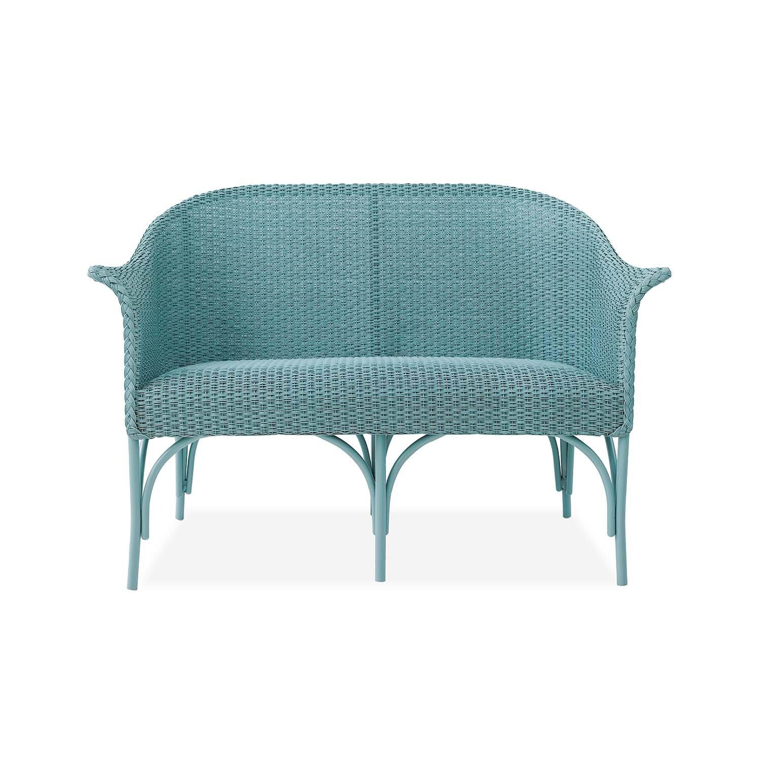 Lakeview Timeless View 4 Pc Wicker Seating Set W/Loveseat & Club Chairs in Sea Glass - Loveseat Front thumbnail