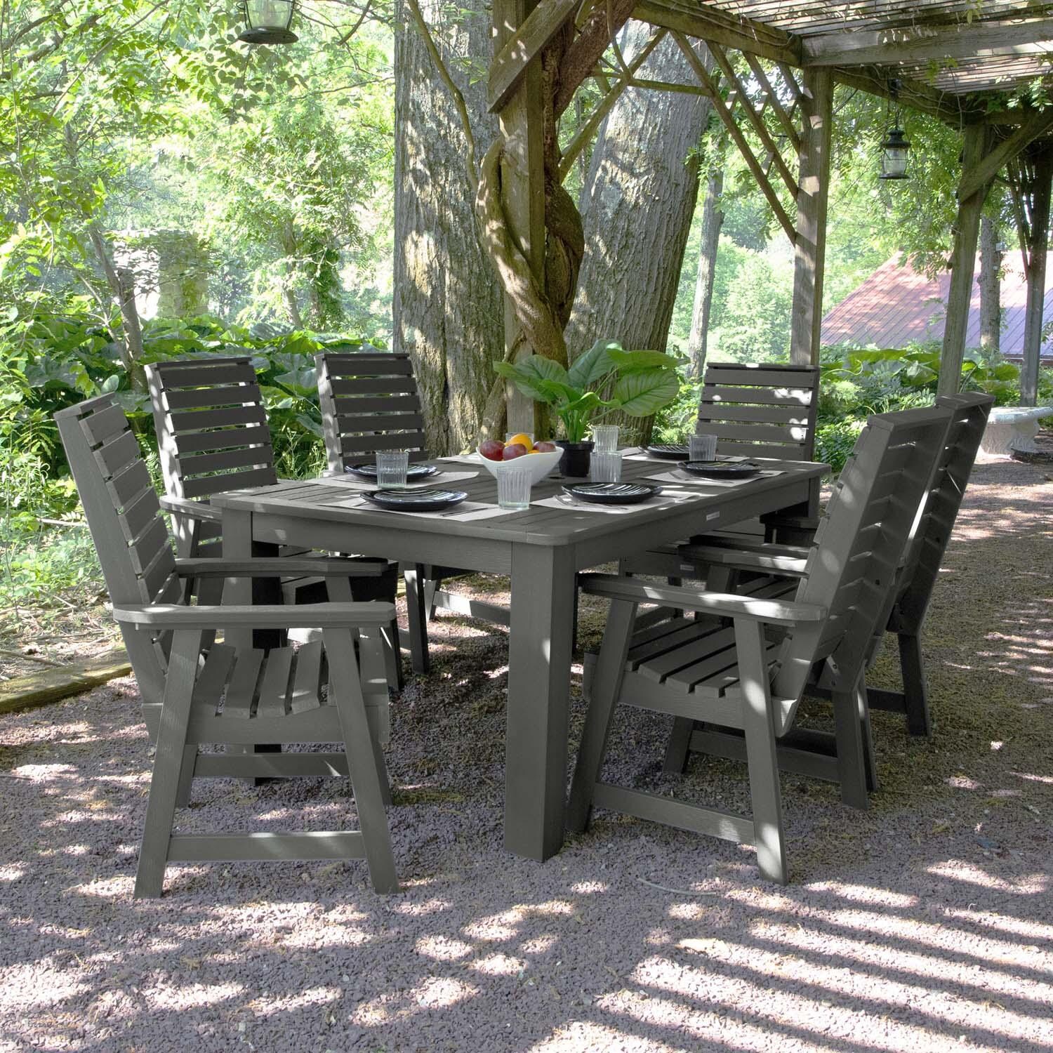 Elm Pointe 7 Pc Rectangular Dining Set in Coastal Teak By Lakeview Outdoor Designs - Lifestyle thumbnail