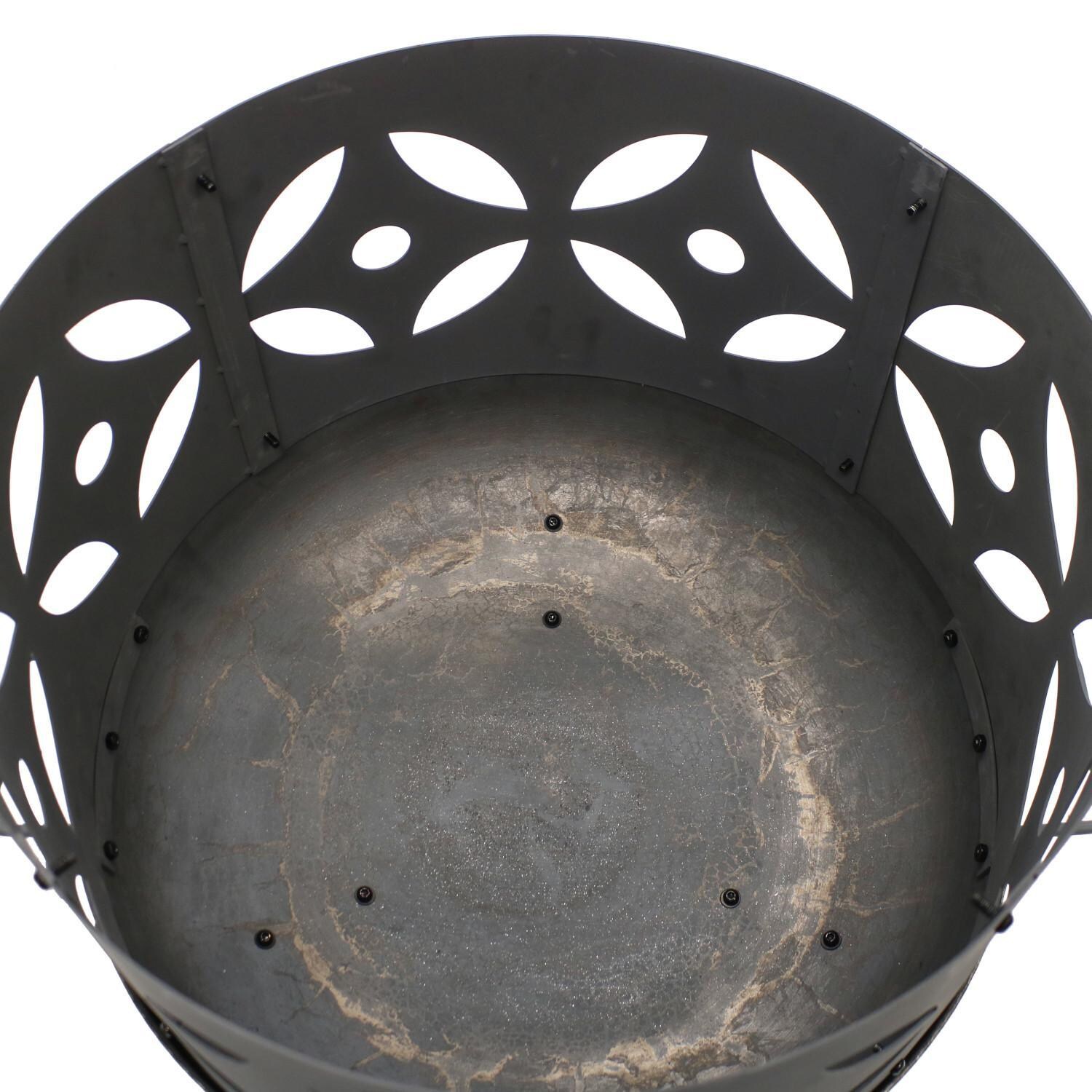 Ultimate Patio 27-Inch Cast Iron Retro Wood Burning Fire Pit - Top View thumbnail