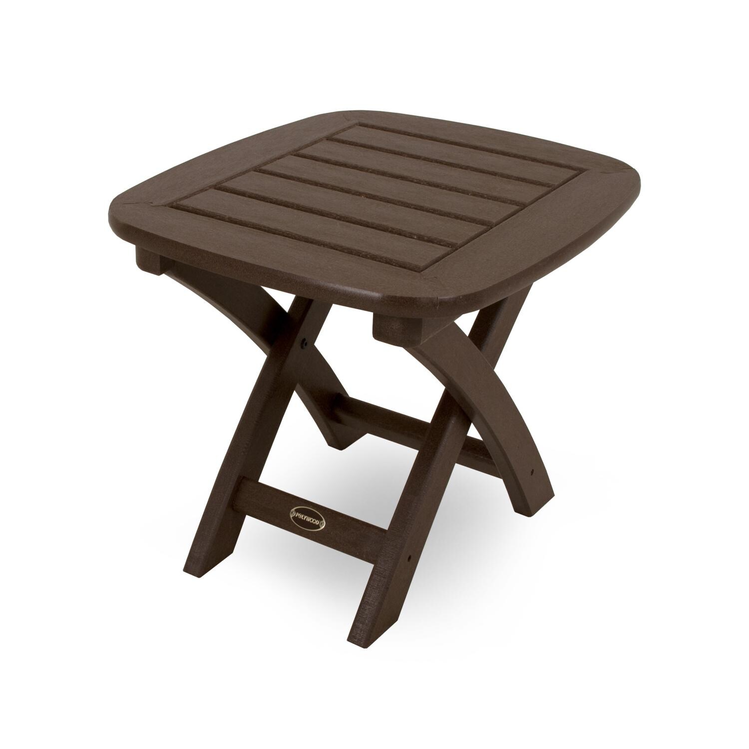 POLYWOOD Nautical 21 x 18 Inch Patio Side Table - Mahogany thumbnail