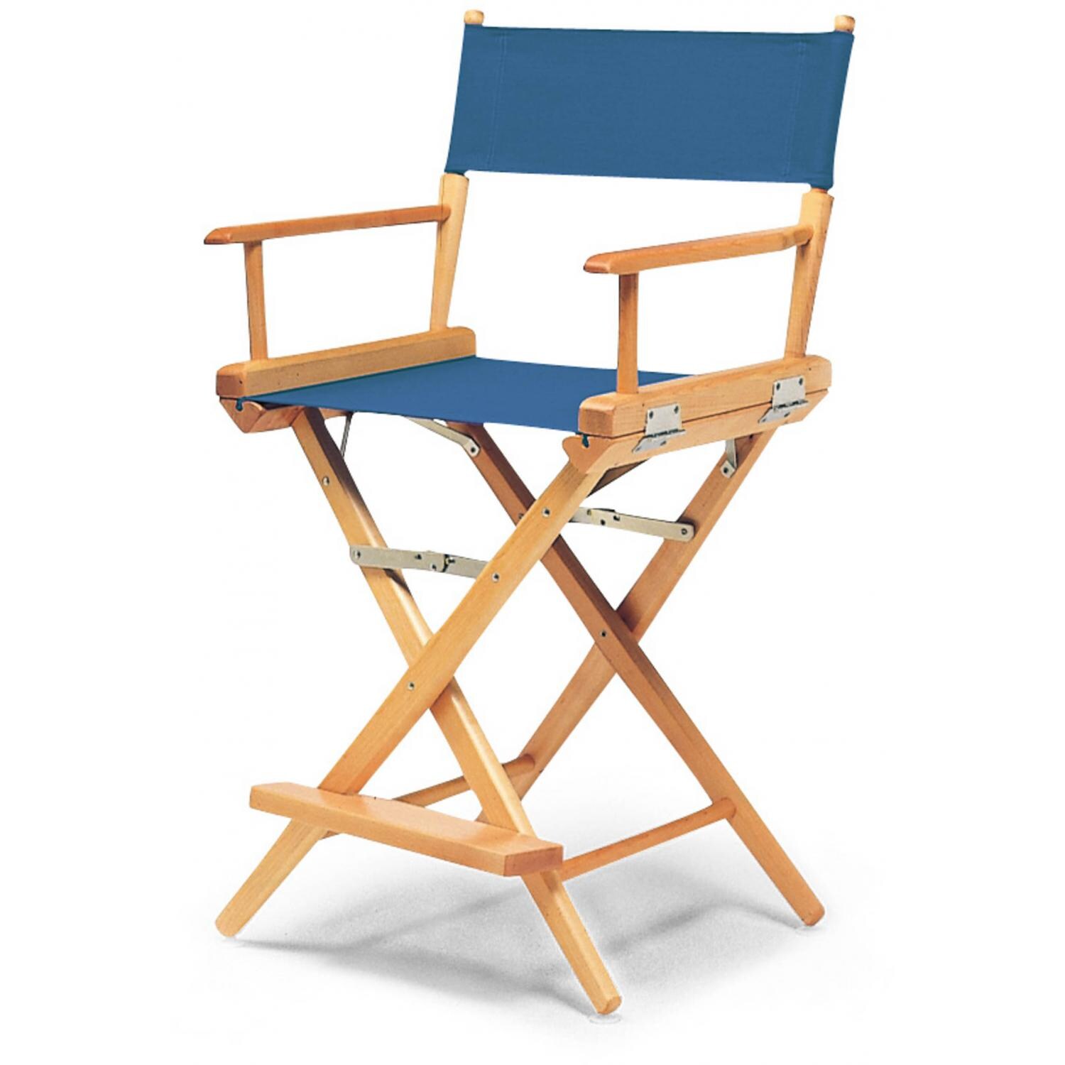 World Famous Counter Height Director Chair By Telescope Casual - Varnish/Indigo