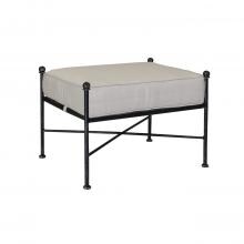 Provence Wrought Iron Patio Ottoman W/ Sunbrella Canvas Flax Cushion By Sunset West image