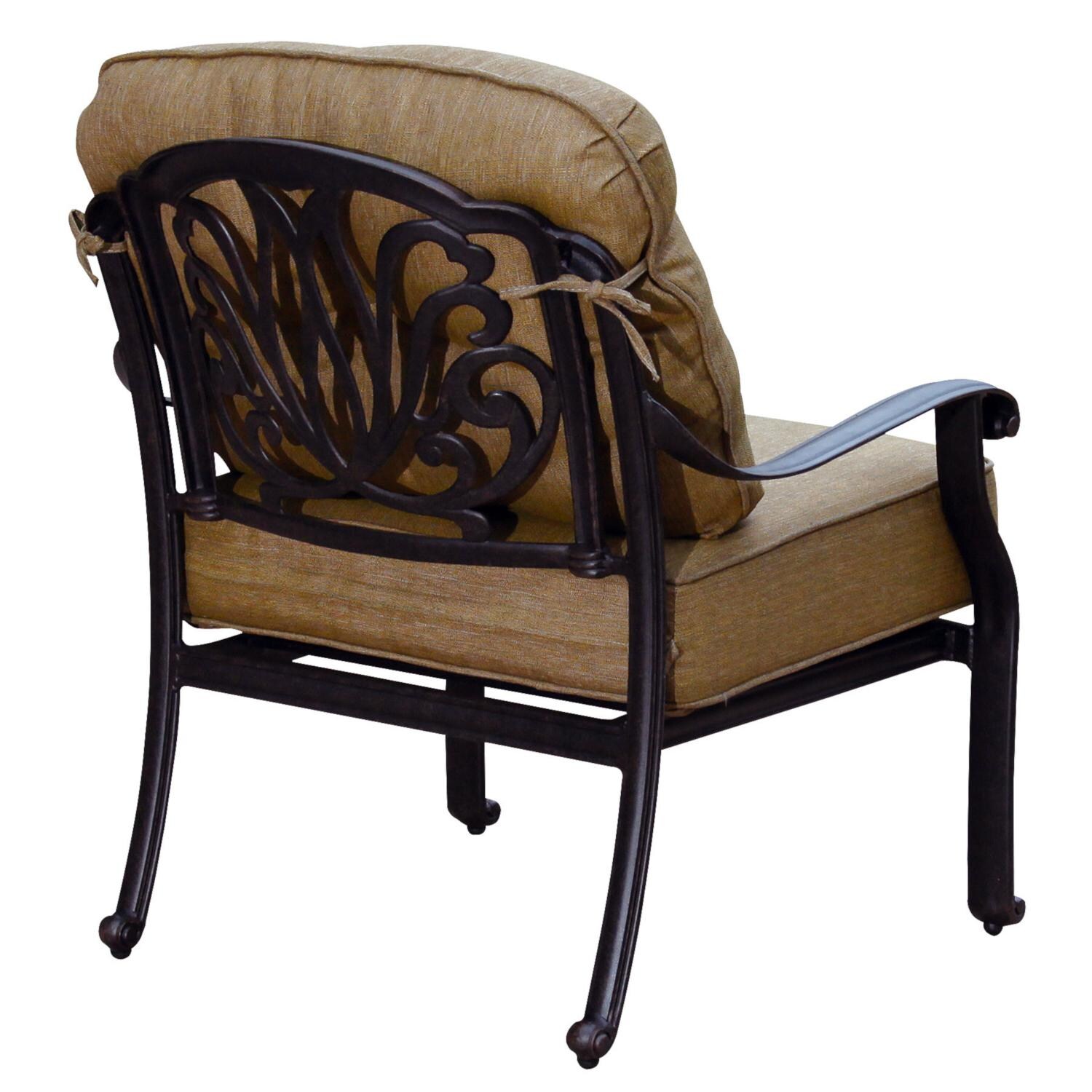 Darlee DL708-4PCS-26BP Elisabeth 4 Piece Cast Aluminum Patio Conversation Set W/ Sesame Cushions - Back Detail thumbnail