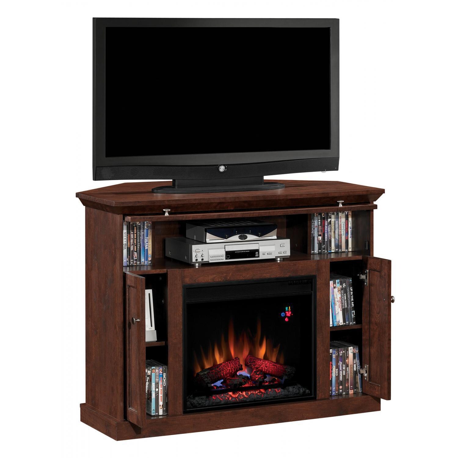 Classic Flame 74525-III Windsor 46 1/4-Inch Electric Fireplace TV Stand - Angle W/ Detail thumbnail