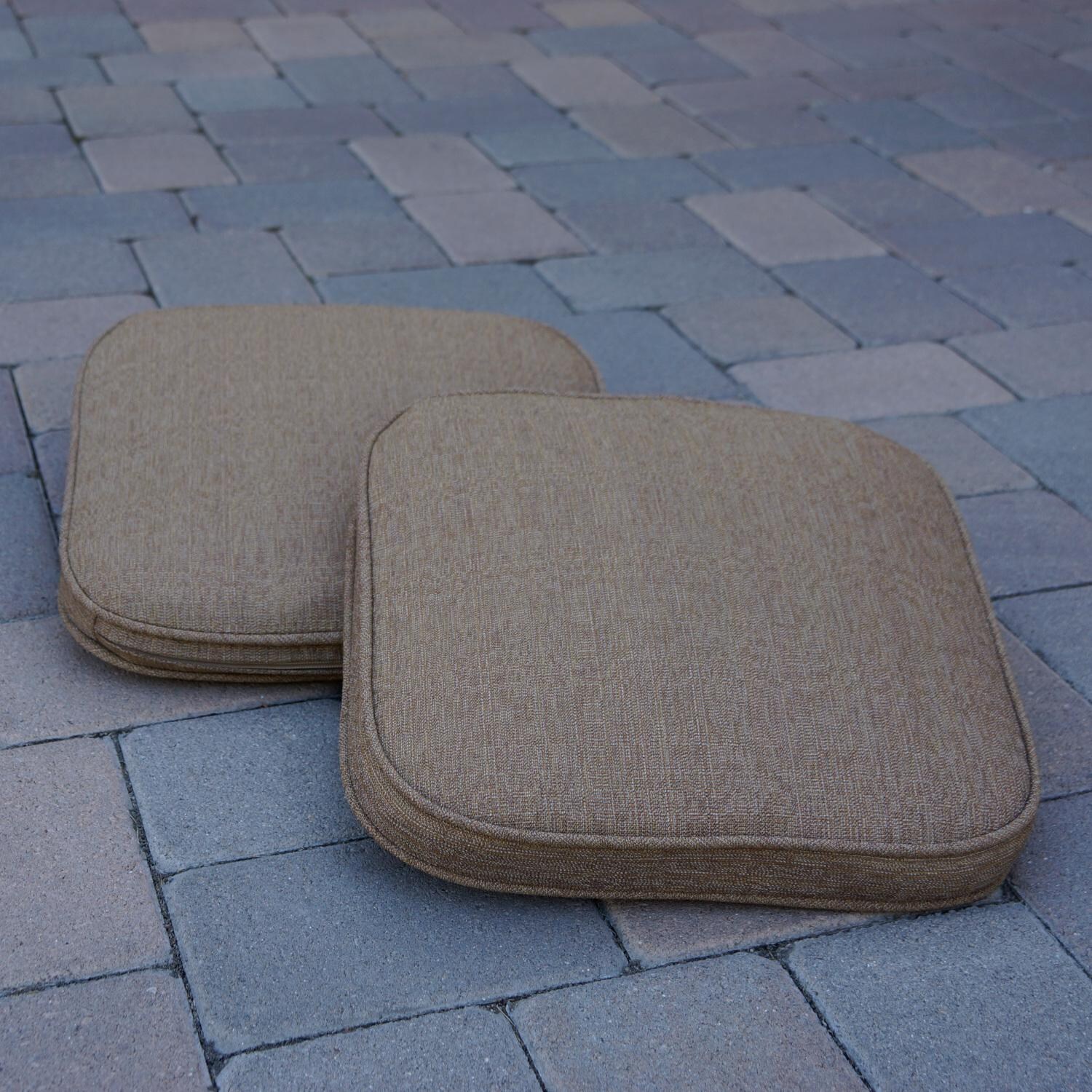 Darlee Backless Square Bar Stool Replacement Cushion - Set of 2 - Sesame