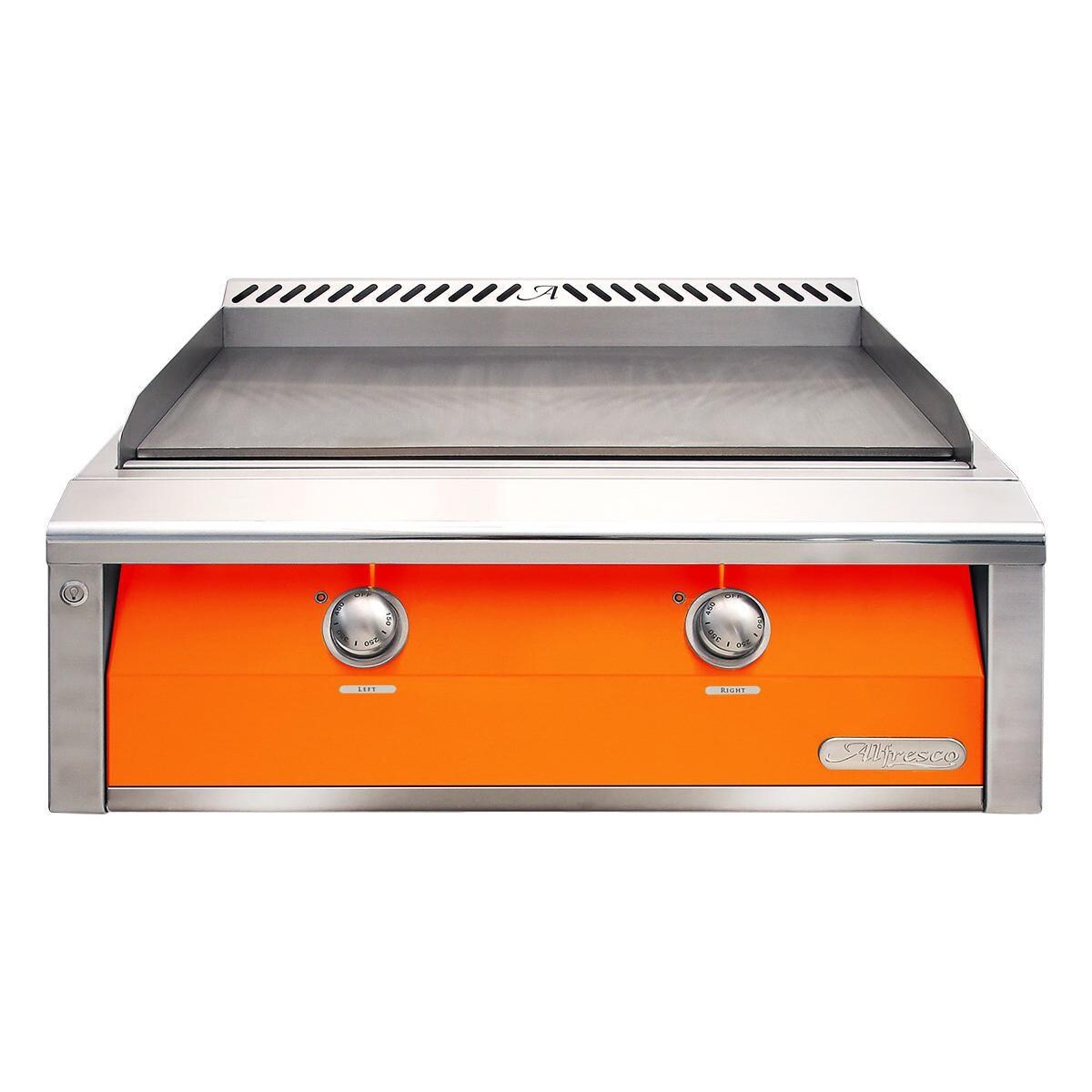 Alfresco 30-Inch Built-In Propane Griddle in Luminous Orange - AXE-30GT-LP-S2005