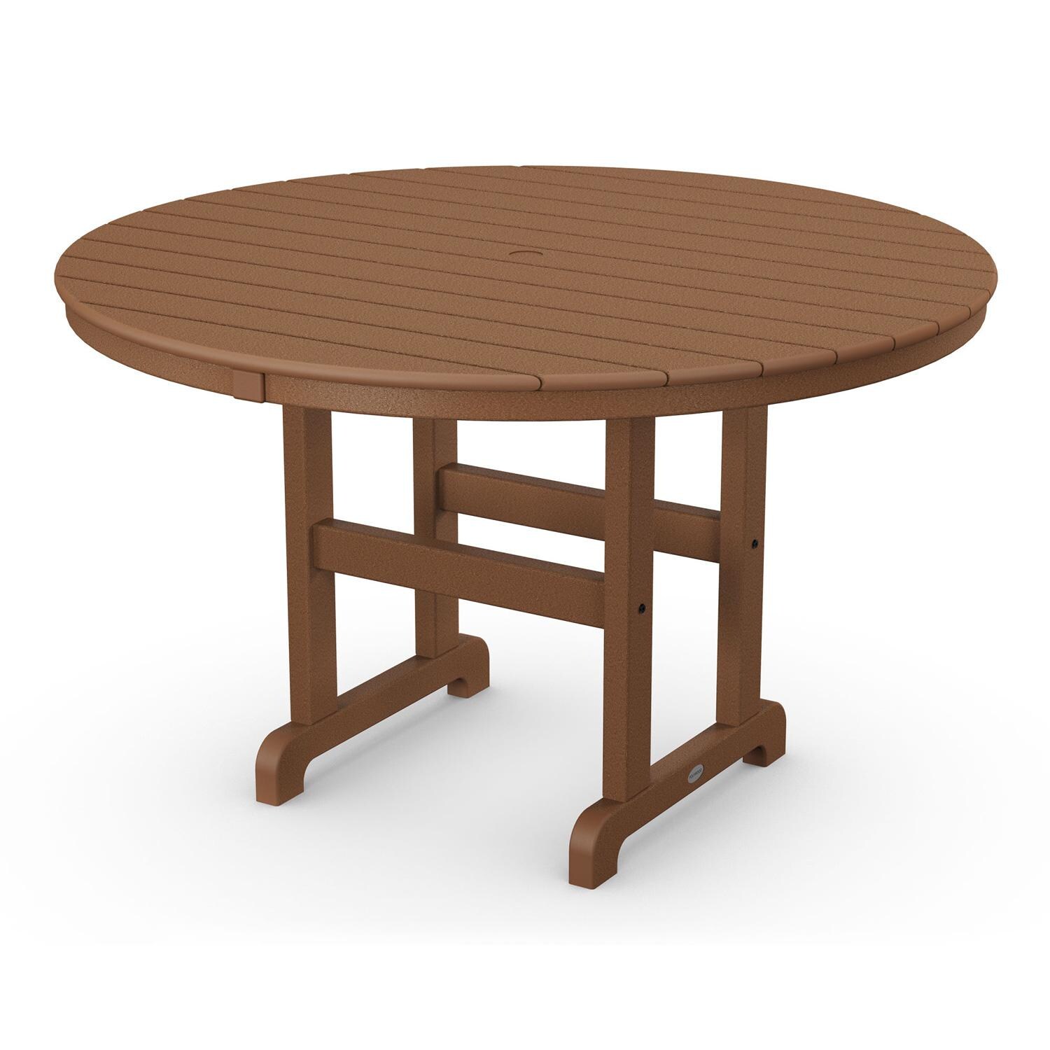 POLYWOOD 48-Inch Round Dining Table - Teak thumbnail