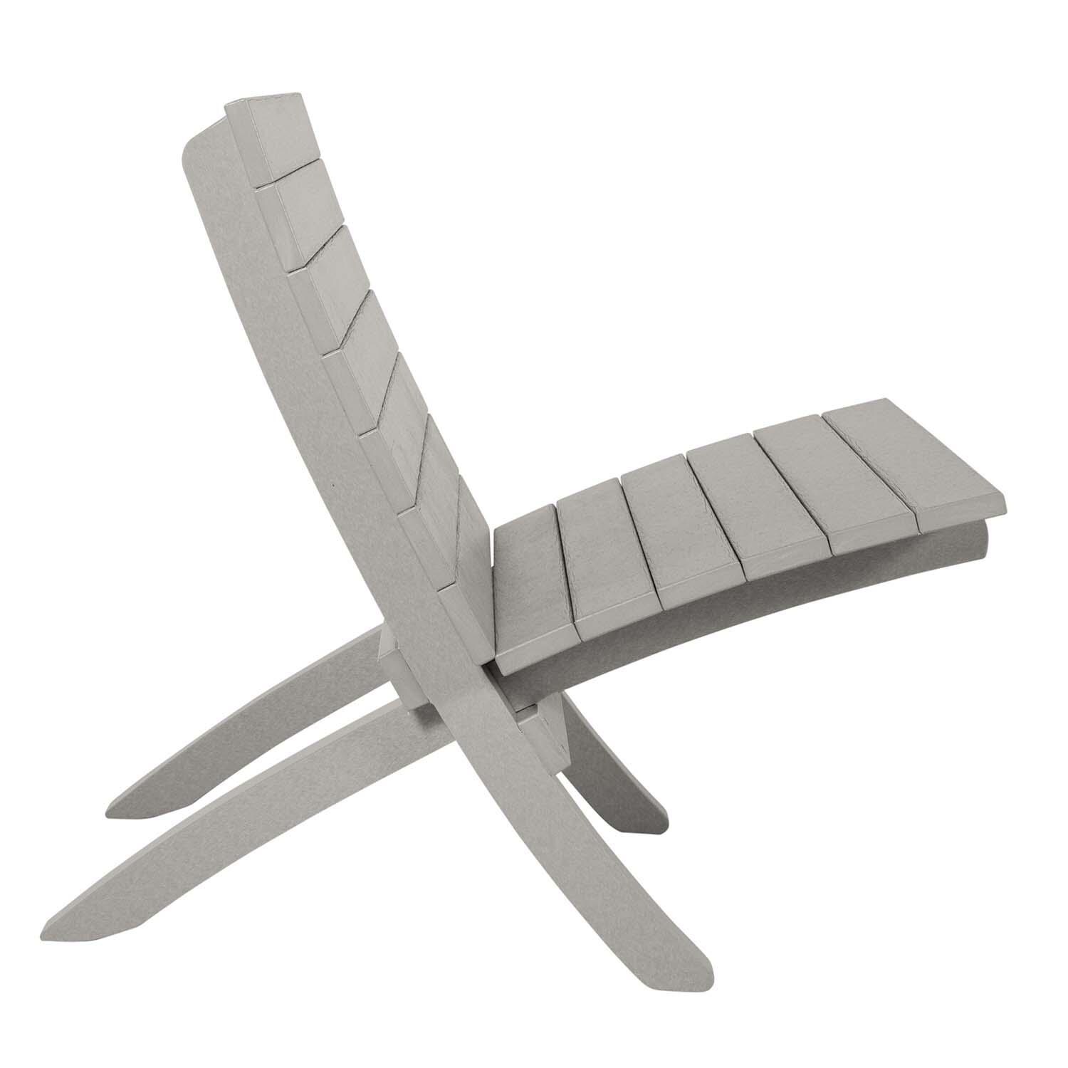 Hazel Cove Recycled Plastic Folding & Stacking Dining Side Chair in Cove Gray by Lakeview Outdoor Designs - Side View - White Background thumbnail