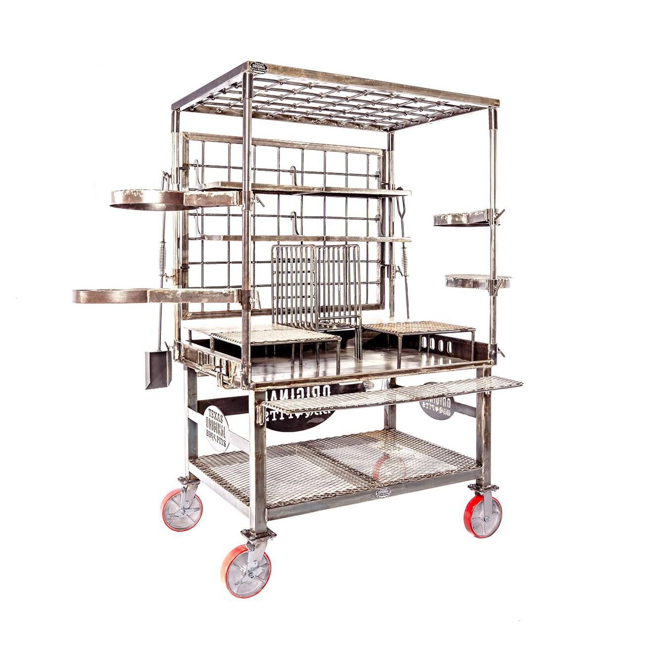 Texas Original Pits LFT-LOADED Laredo Loaded Live Fire Table - Angled W/ All Accessories thumbnail