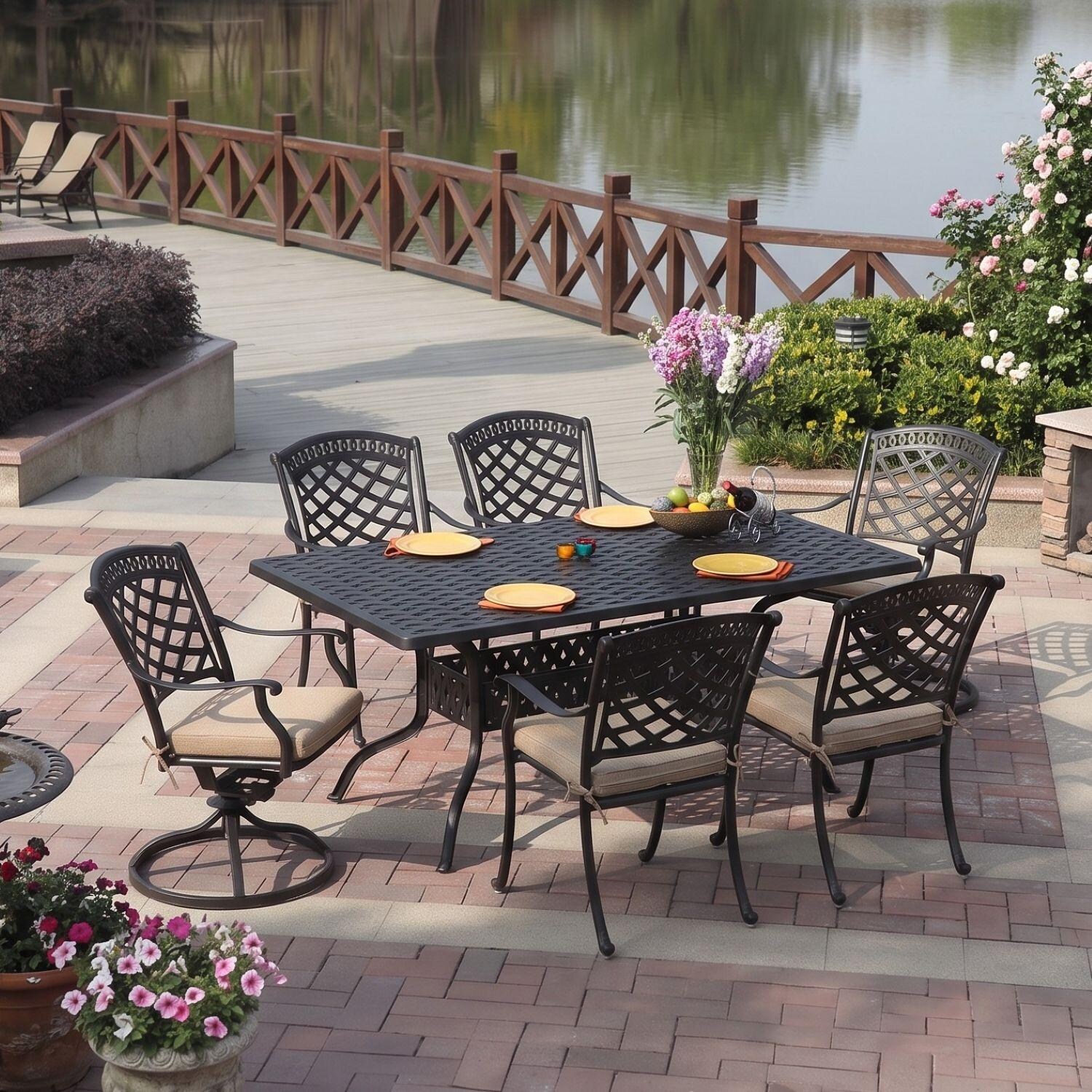Darlee Sedona Patio Dining Set - Seats 6 - Lifestyle thumbnail