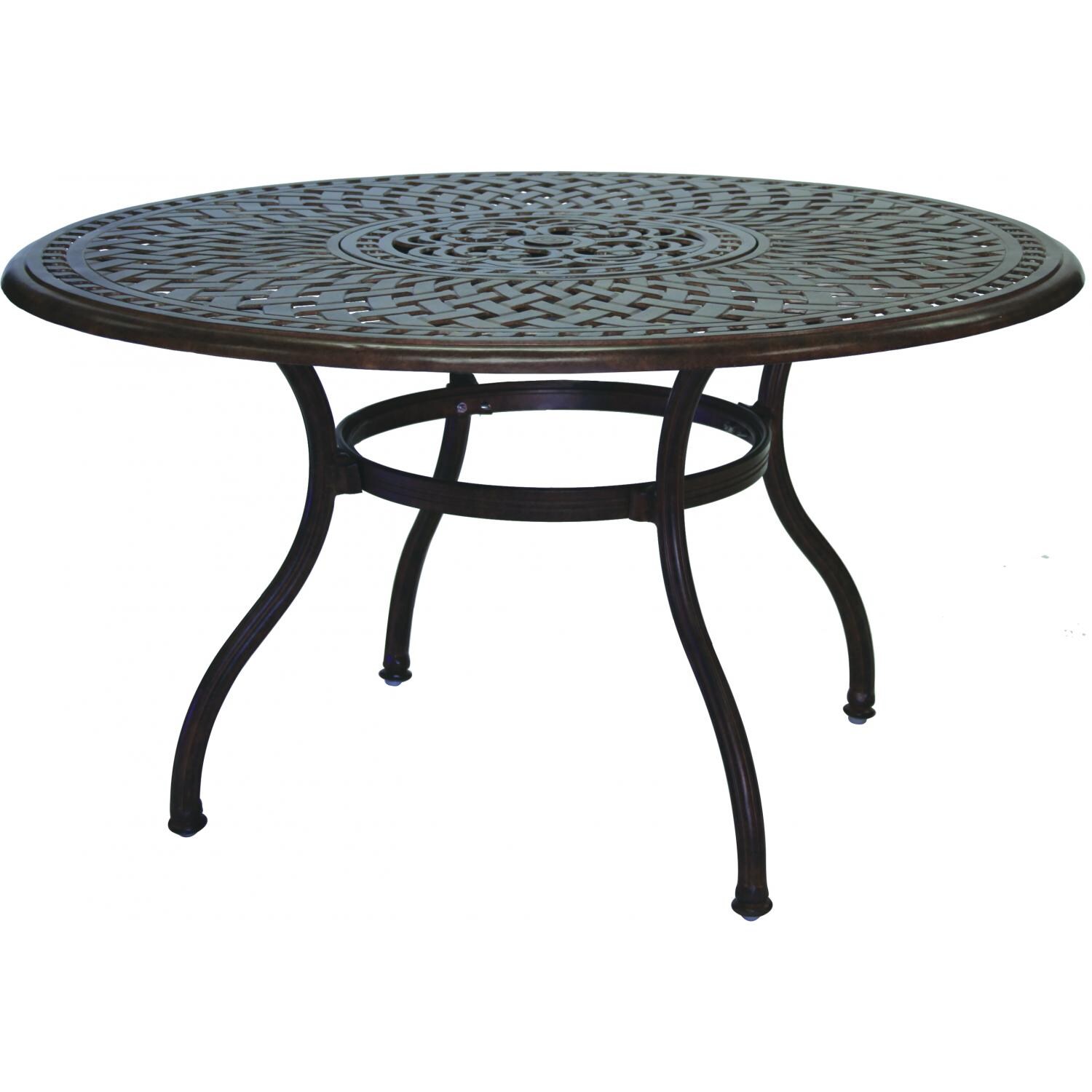 Chatt Table Darlee Series 60 52 Inch Cast Aluminum Patio Chat Table With Ice Bucket ...