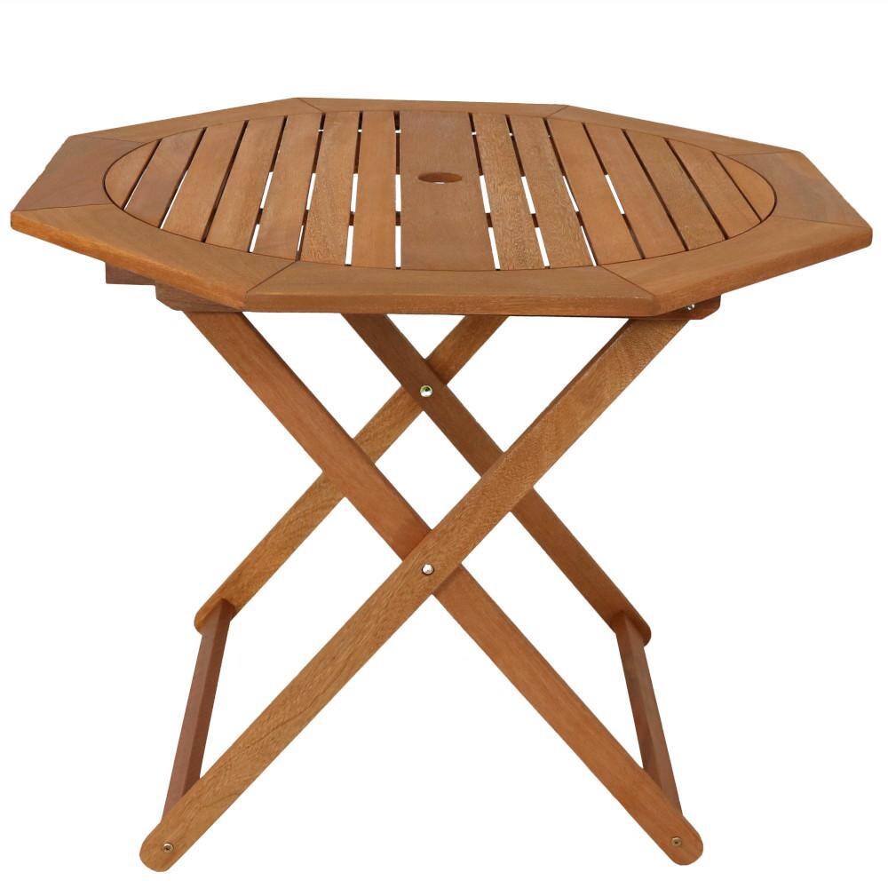 Ultimate Patio Meranti Wood Octagon Outdoor Folding Patio Table - Full View thumbnail