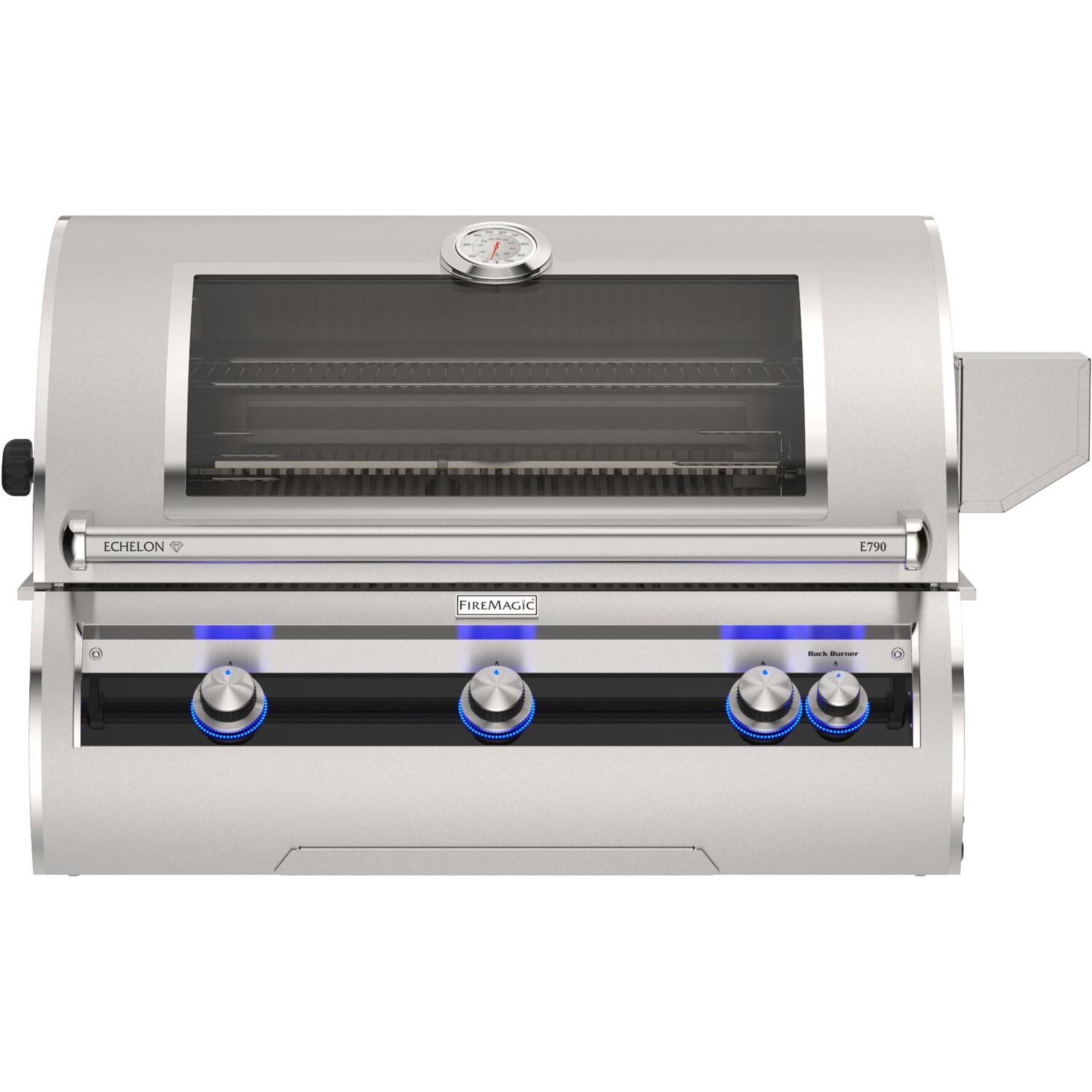 Fire Magic Echelon Diamond E790i 36-Inch Built-In Natural Gas Grill w/ Rotisserie, Left Side Infrared Burner, Magic Window & Analog Thermometer - E790I-9LAN-W