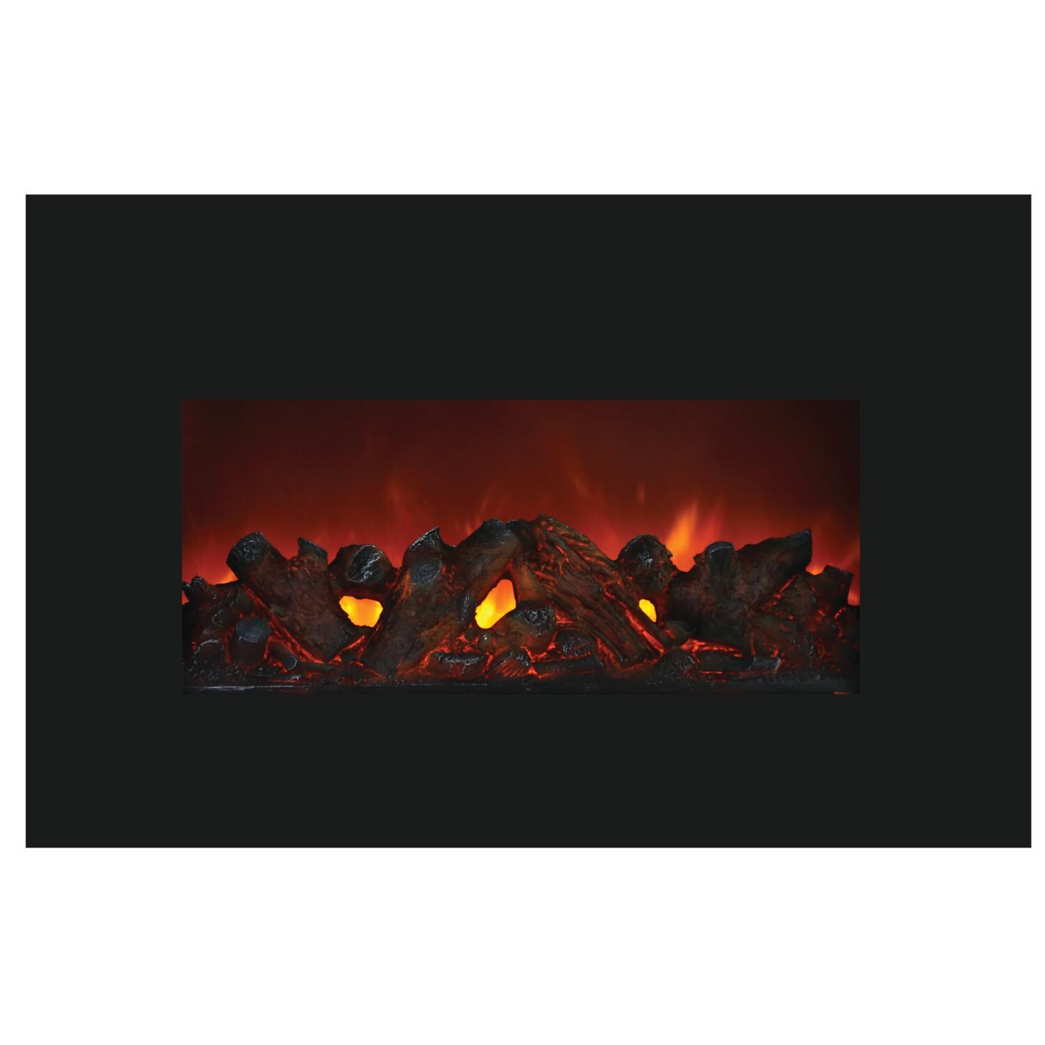 Amantii 30Inch Electric Fireplace Insert with Black Glass Surround INSERT304026 BBQGuys