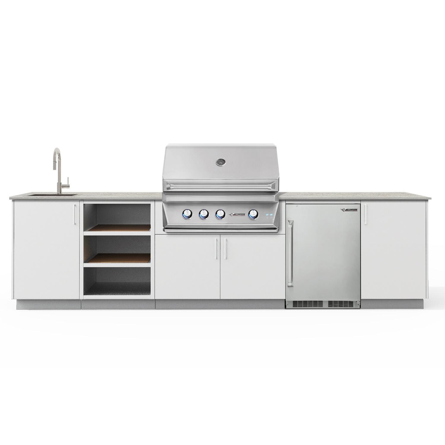 Urban Bonfire B-Eclipse-36-TwinEagles-Keon-Chantilly Eclipse 36 Outdoor Kitchen w/ Twin Eagles Propane Grill, Sink, Refrigerator, Keon Countertop & Chantilly Finish thumbnail