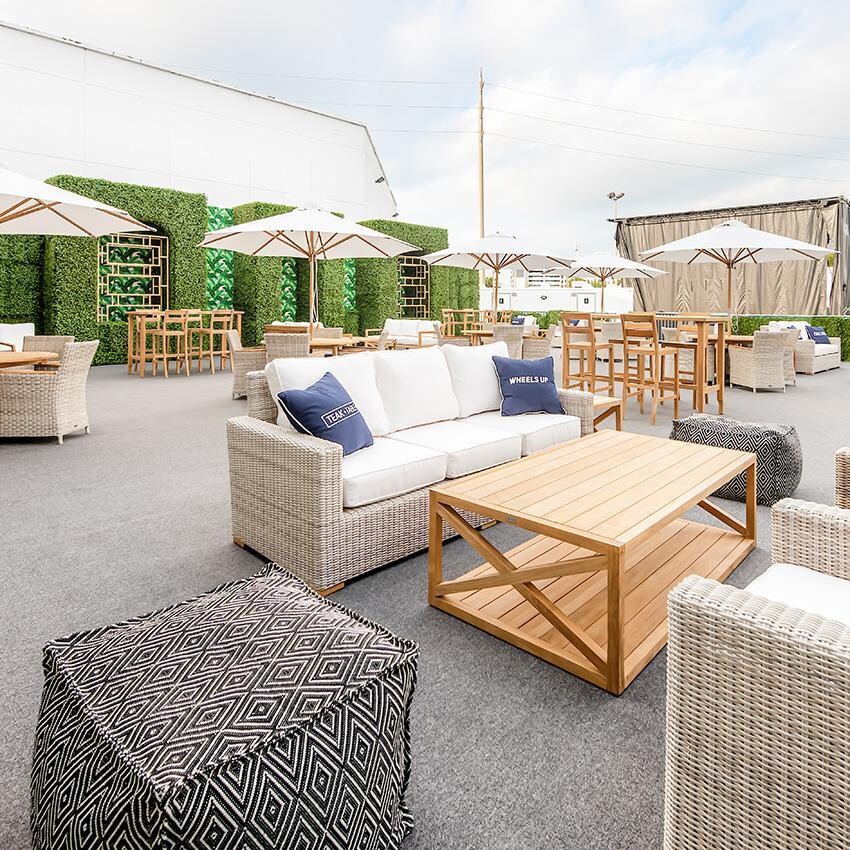 Teak + Table Oyster Bay Sofa in Granite - Landscape View - Lifestyle thumbnail