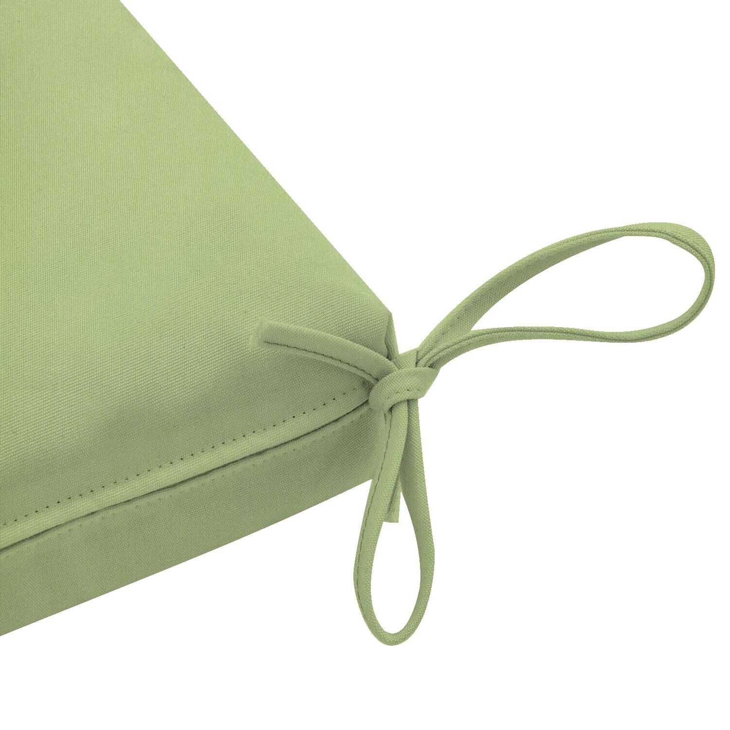 Sunbrella Canvas Parrot Large Outdoor Replacement Bench Cushion W/ Knife Edge By UltimatePatio.com - Tie Detail thumbnail