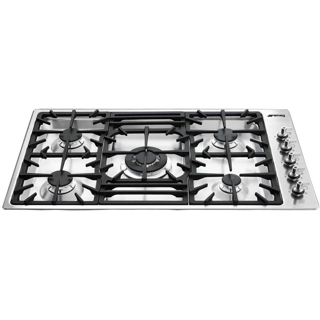 Smeg Classic 35Inch 5Burner Gas DropIn Cooktop Stainless PGF95U3
