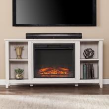 Southern Enterprises Parkdale 55-Inch Electric Fireplace Media Console - White - FP9693