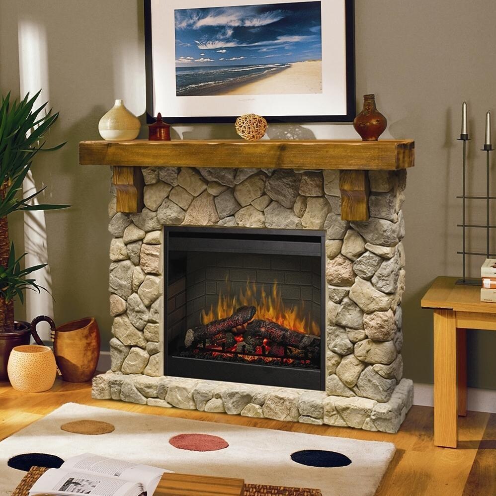 Dimplex - GDS26L5-904ST - Fieldstone 55-Inch Electric Fireplace - Lifestyle View thumbnail