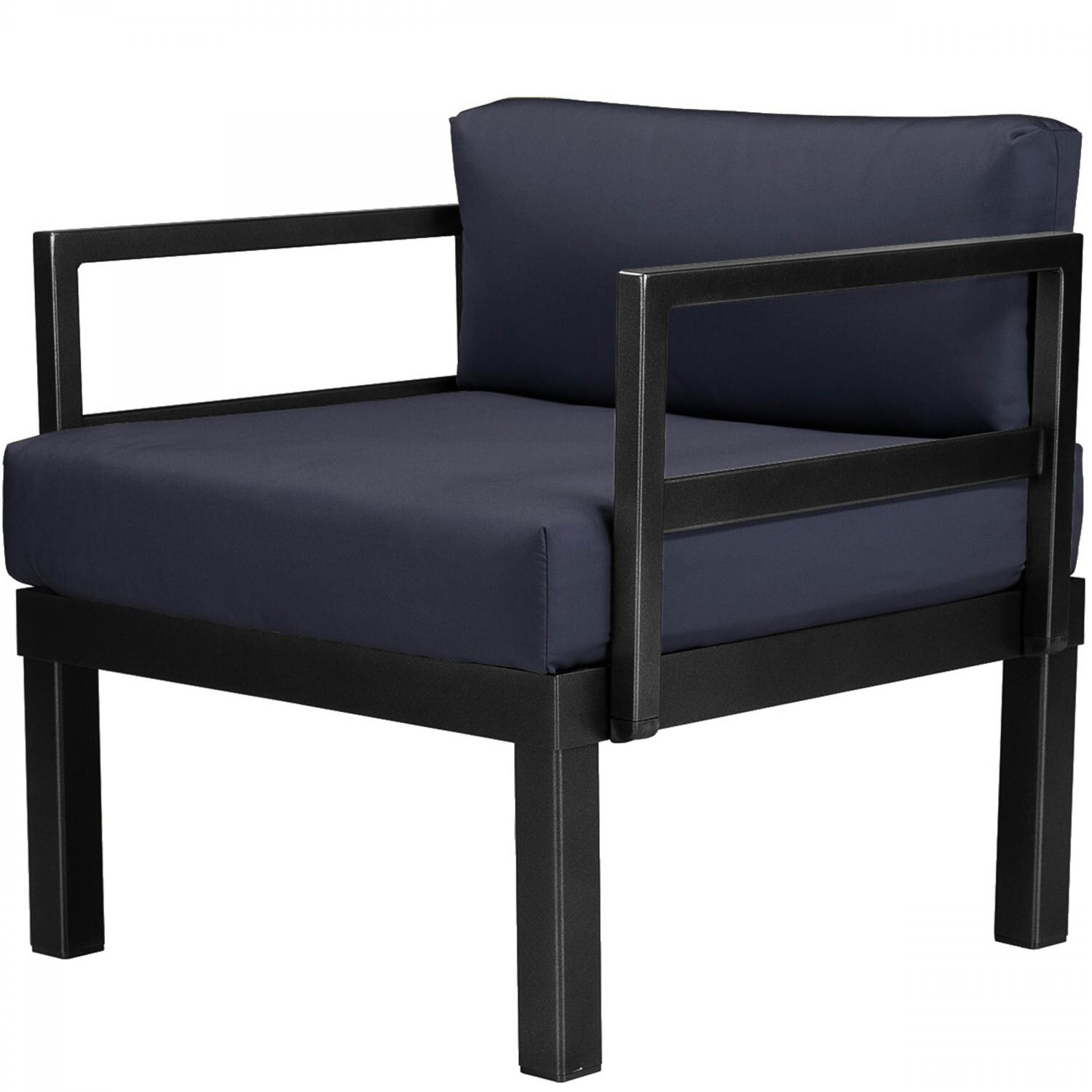Ashbee Aluminum Patio Club Chair By Telescope Casual - Textured Black/Indigo thumbnail