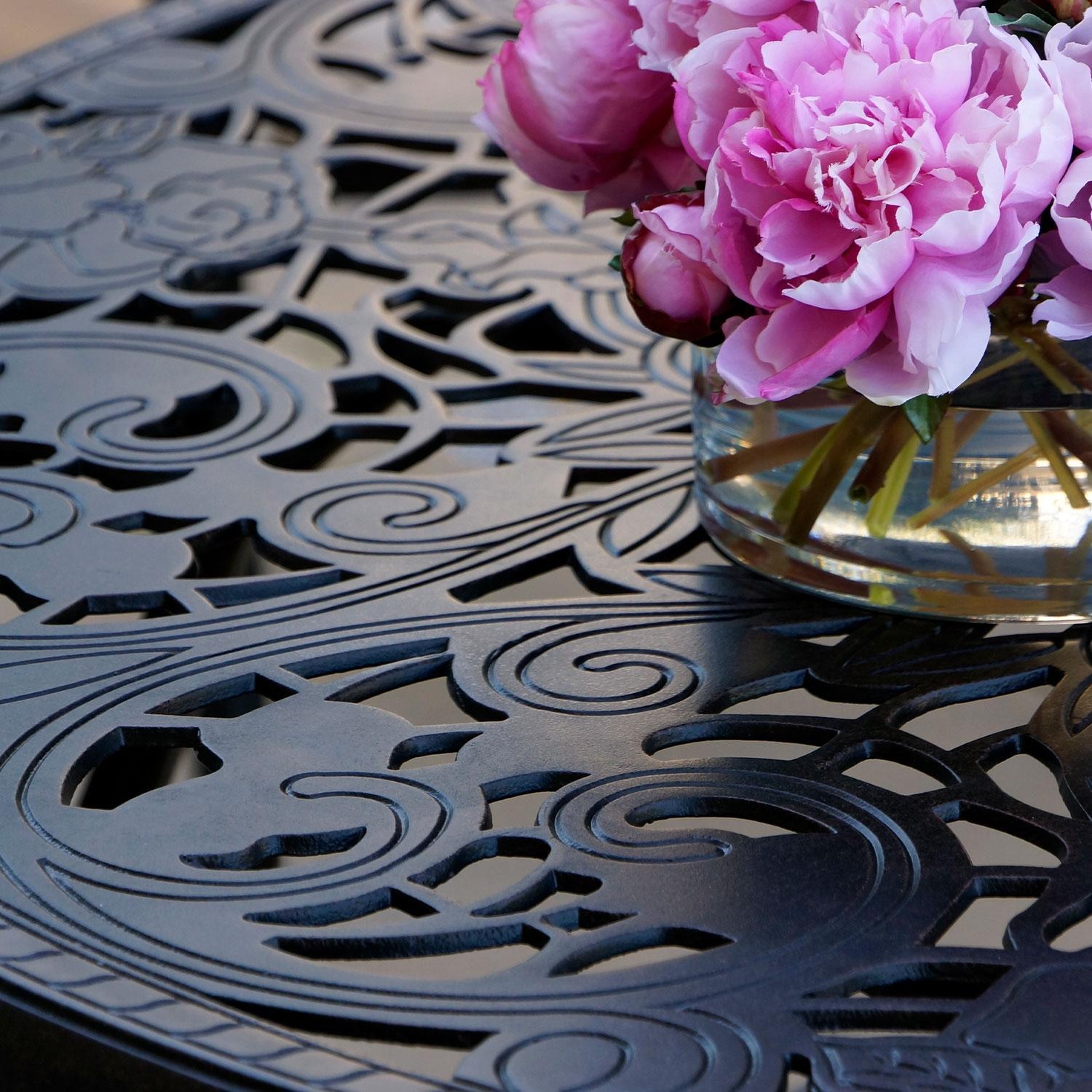 Darlee Cast Aluminum 53-in Round Dining Table - Close Up - Detail thumbnail