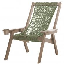 Pawleys Island Coastal DuraCord Patio Rope Chair - Meadow - Weatherwood Frame image