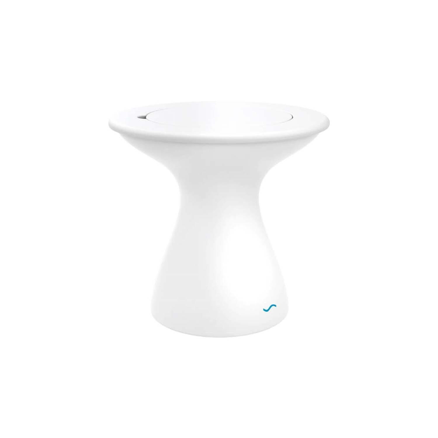 Autograph 21 Inch Round Polyresin End Table w/ Ice Bucket in White by Ledge Lounger