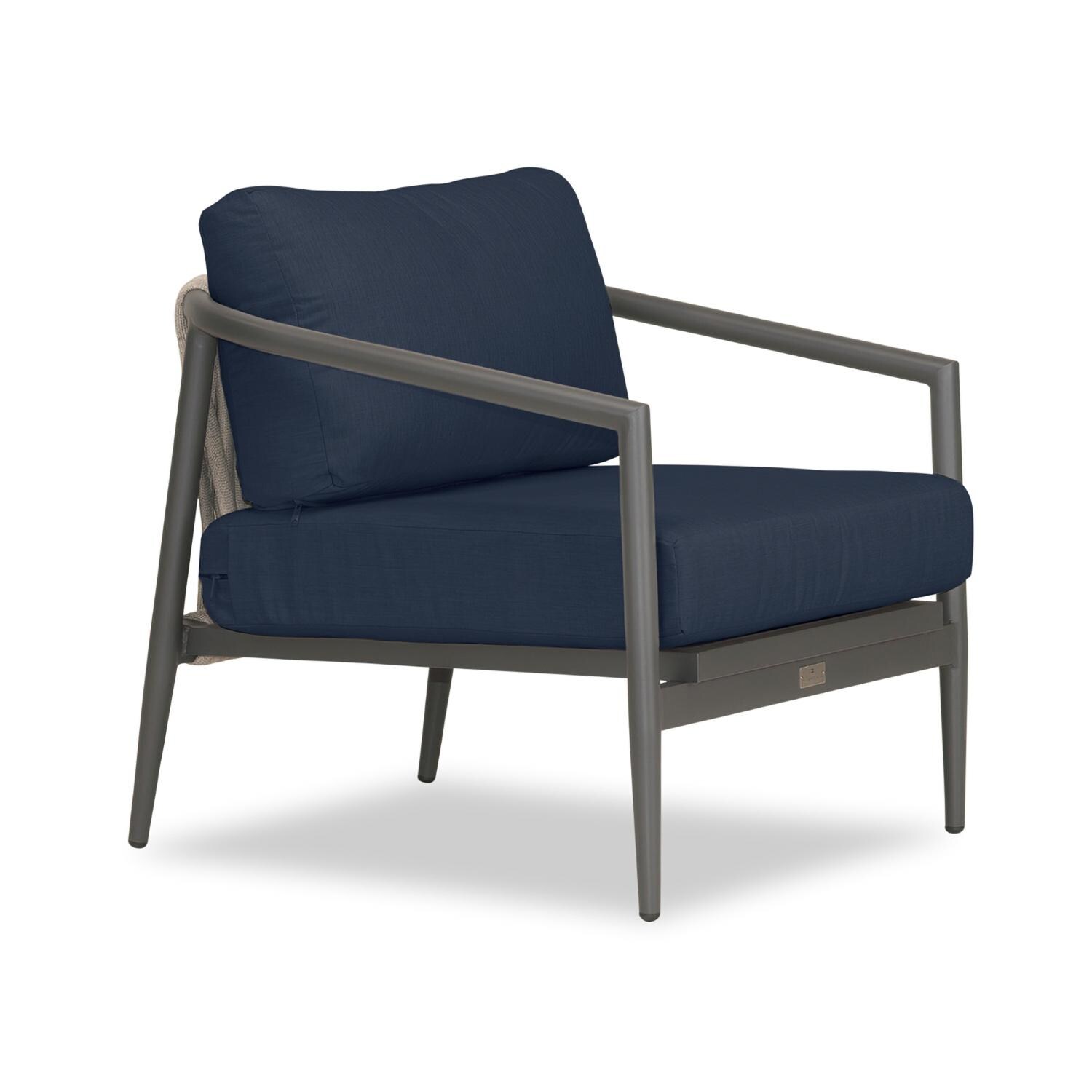 Lakeview Midnight Cove Aluminum Club Chair in Slate/Pebble Gray/Spectrum Indigo - Angled - White Background thumbnail