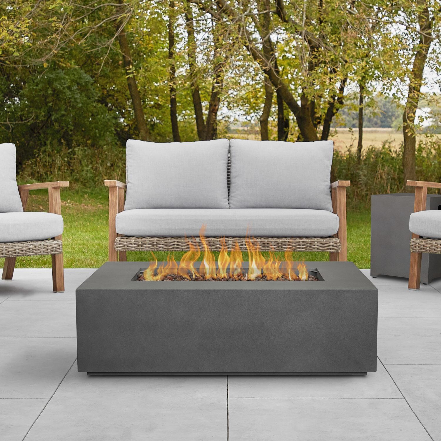 Lakeview Elysian 42-Inch Rectangle Propane Gas Fire Table - Weathered Slate - SC-C9811LP-WSLT image