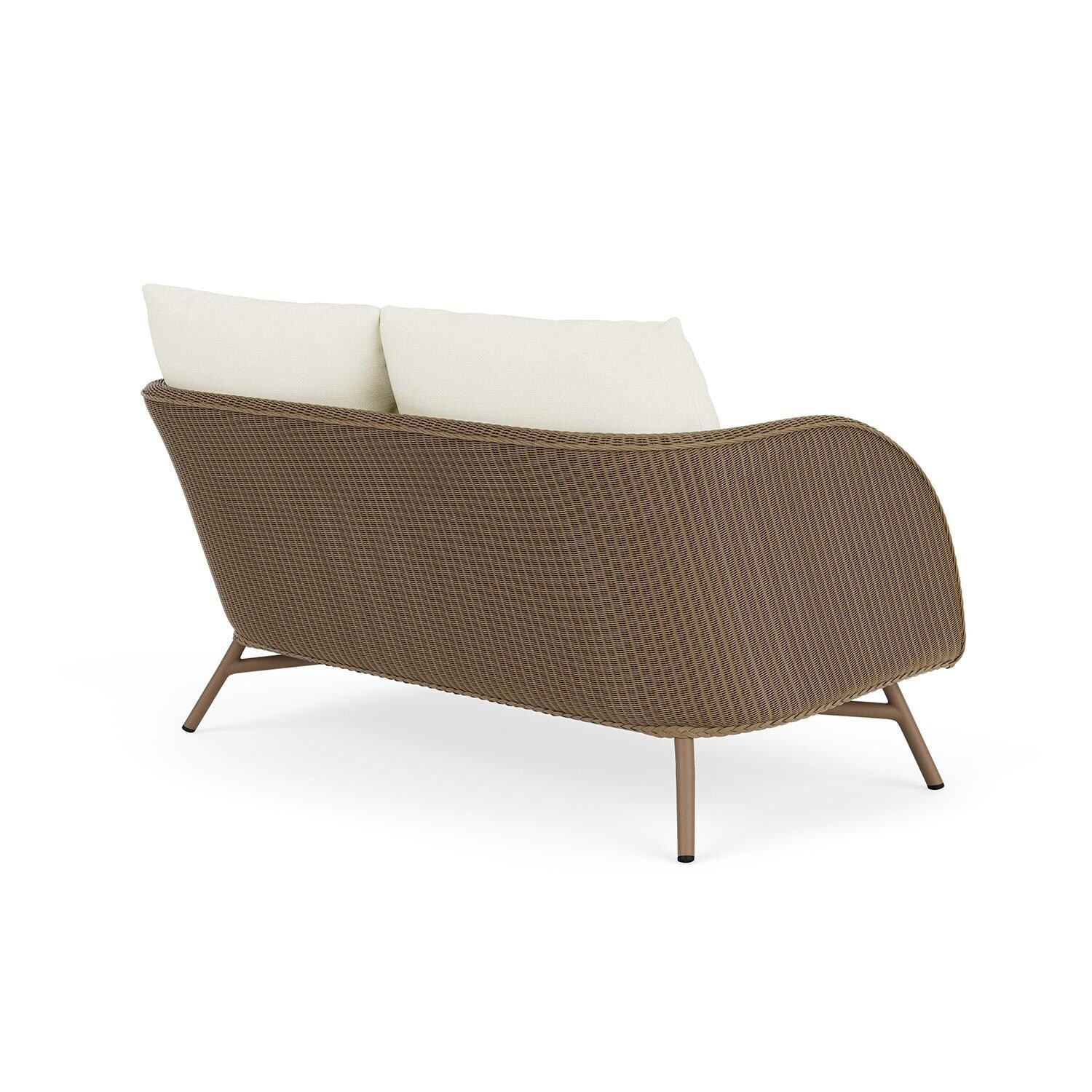 Lloyd Flanders Essence Loveseat W/Sailcloth Salt Fabric - Fawn Finish - Back Right thumbnail