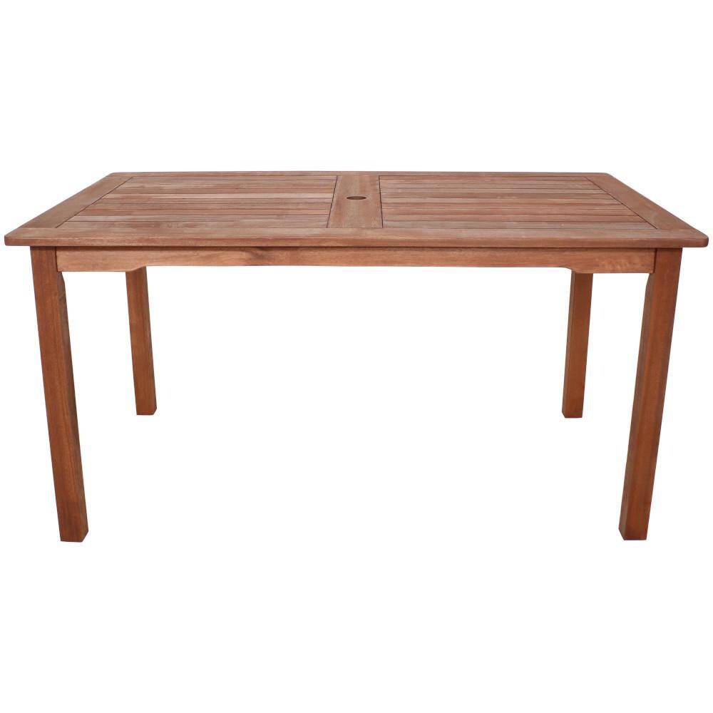 Ultimate Patio 5-Foot Meranti Wood Outdoor Dining Table - Side View thumbnail