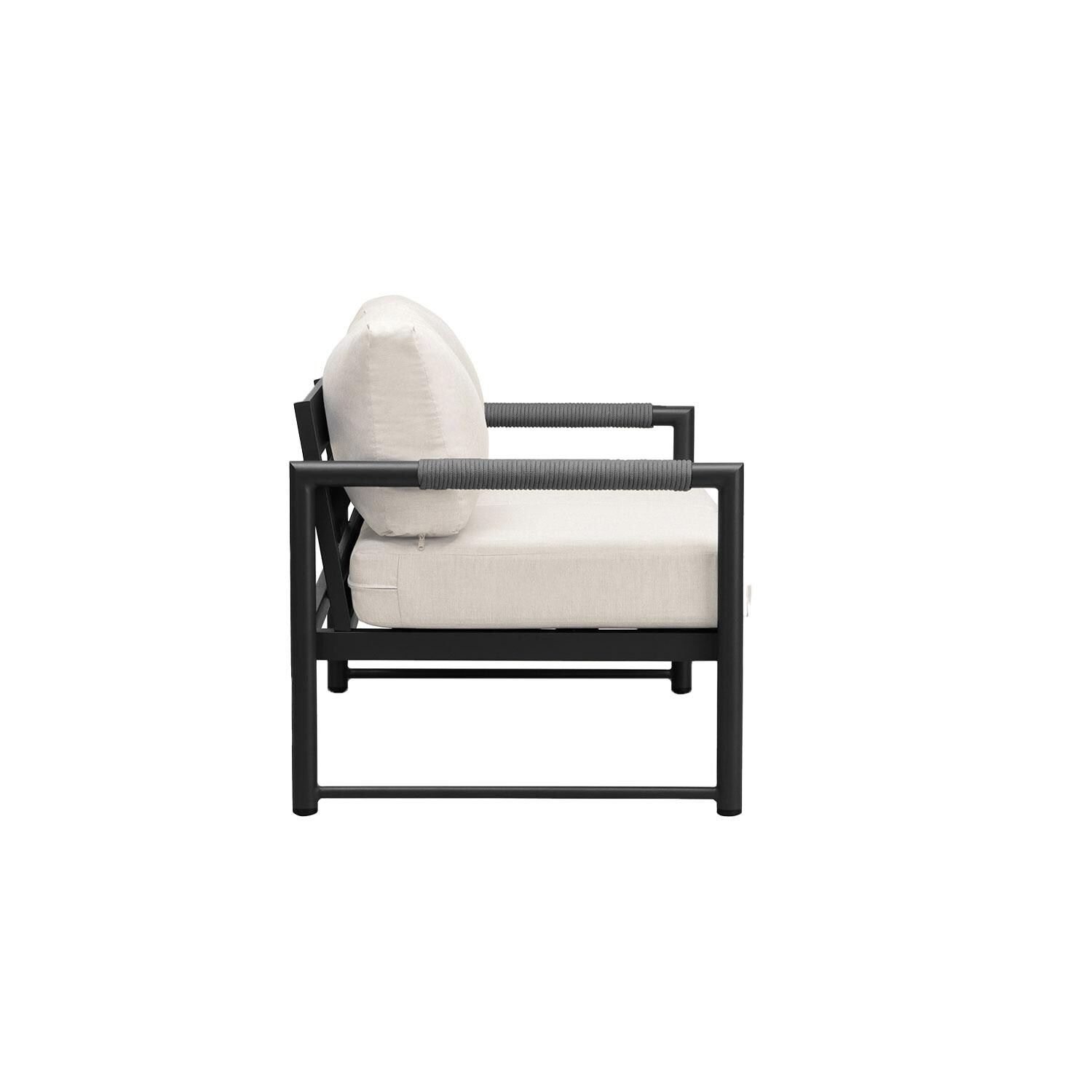 Lakeview AVEBAY-BK-CO-LS-CS Avenue Bay Black/Carbon Loveseat - Cast Silver - Side View - White Background thumbnail