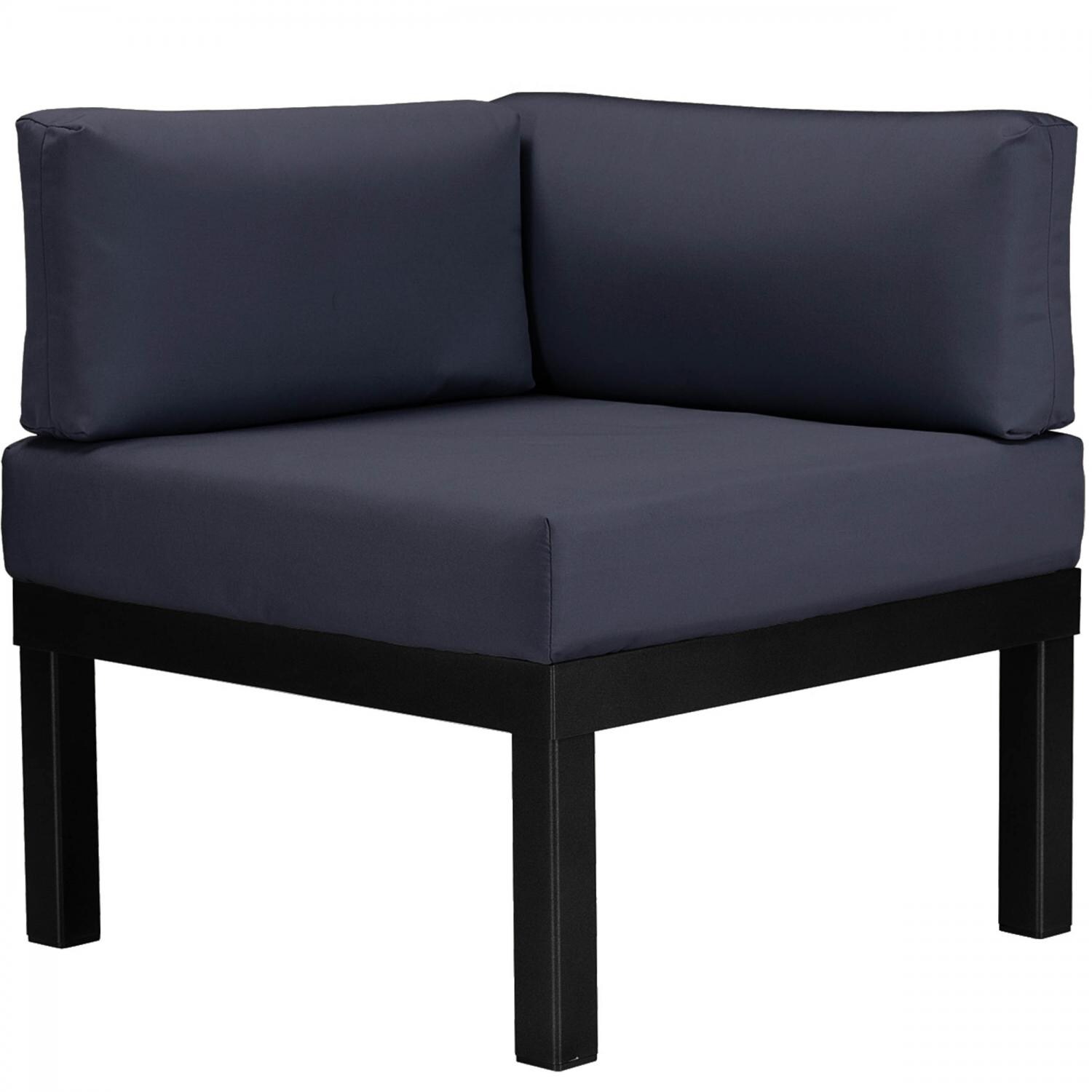 Ashbee Aluminum Corner Patio Sectional Chair By Telescope Casual - Textured Black/Indigo thumbnail